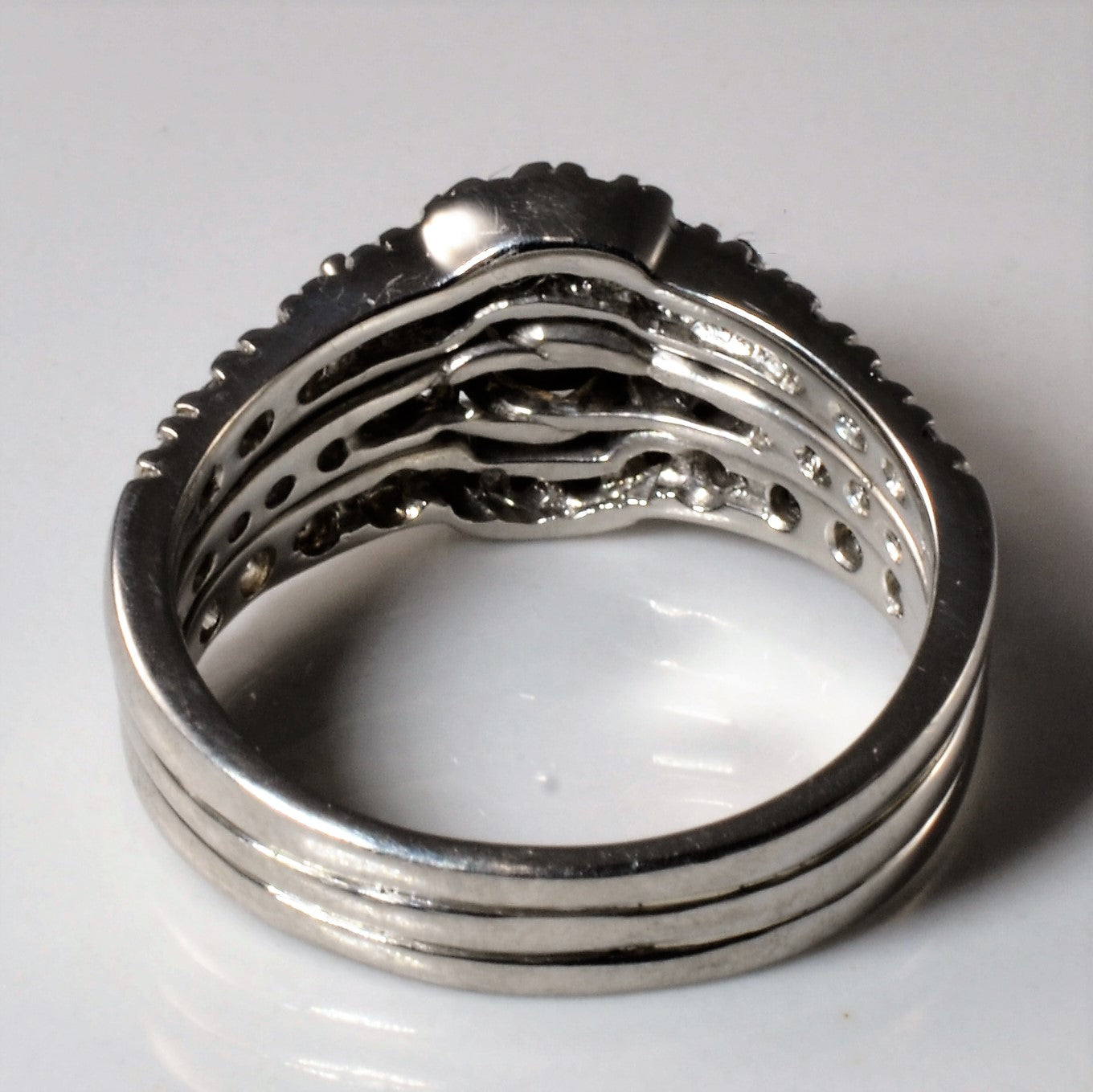Ensemble de mariage trois diamants soudés | 1,53 ct | Taille 7 |