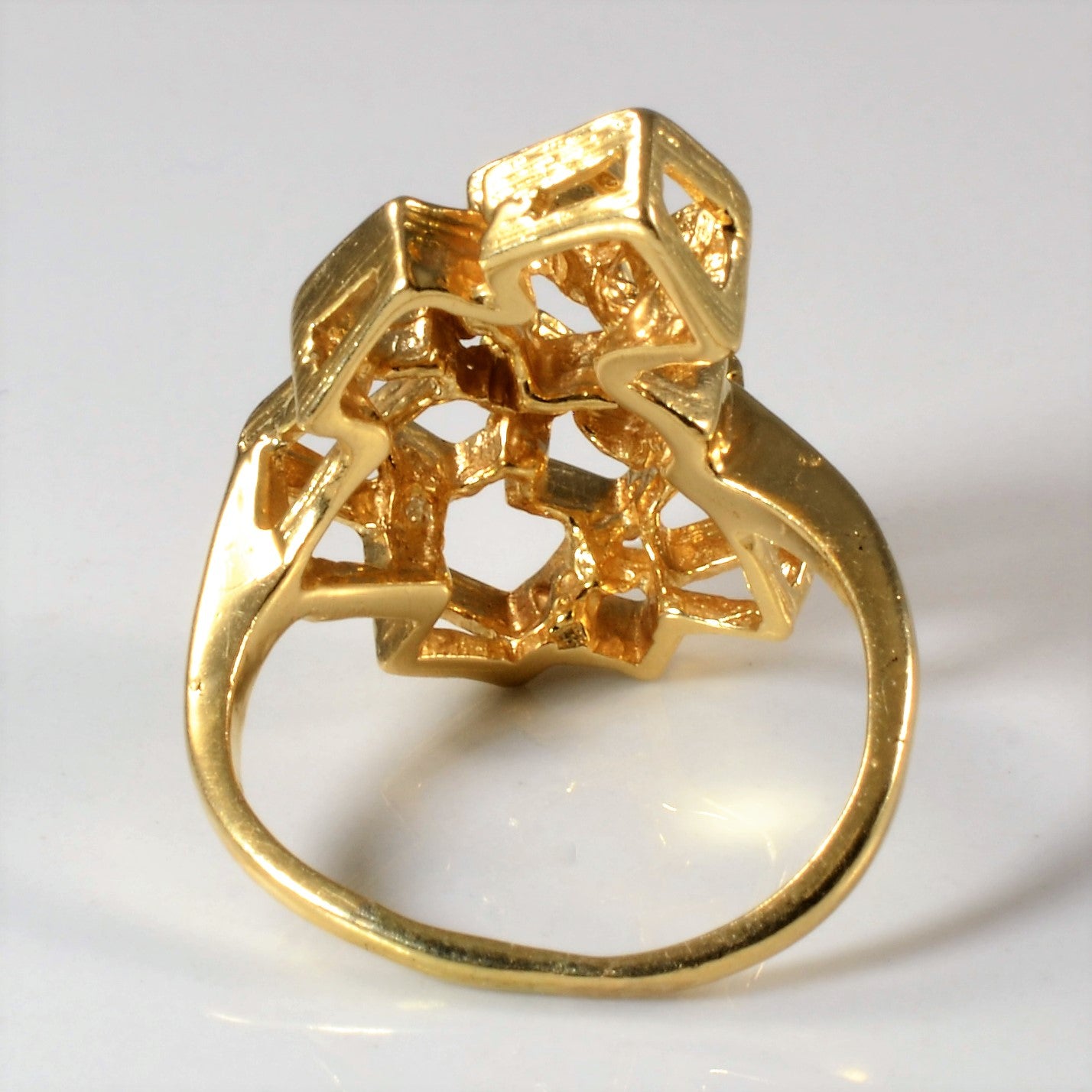 Geometric Gold Cocktail Ring | SZ 5.75 |