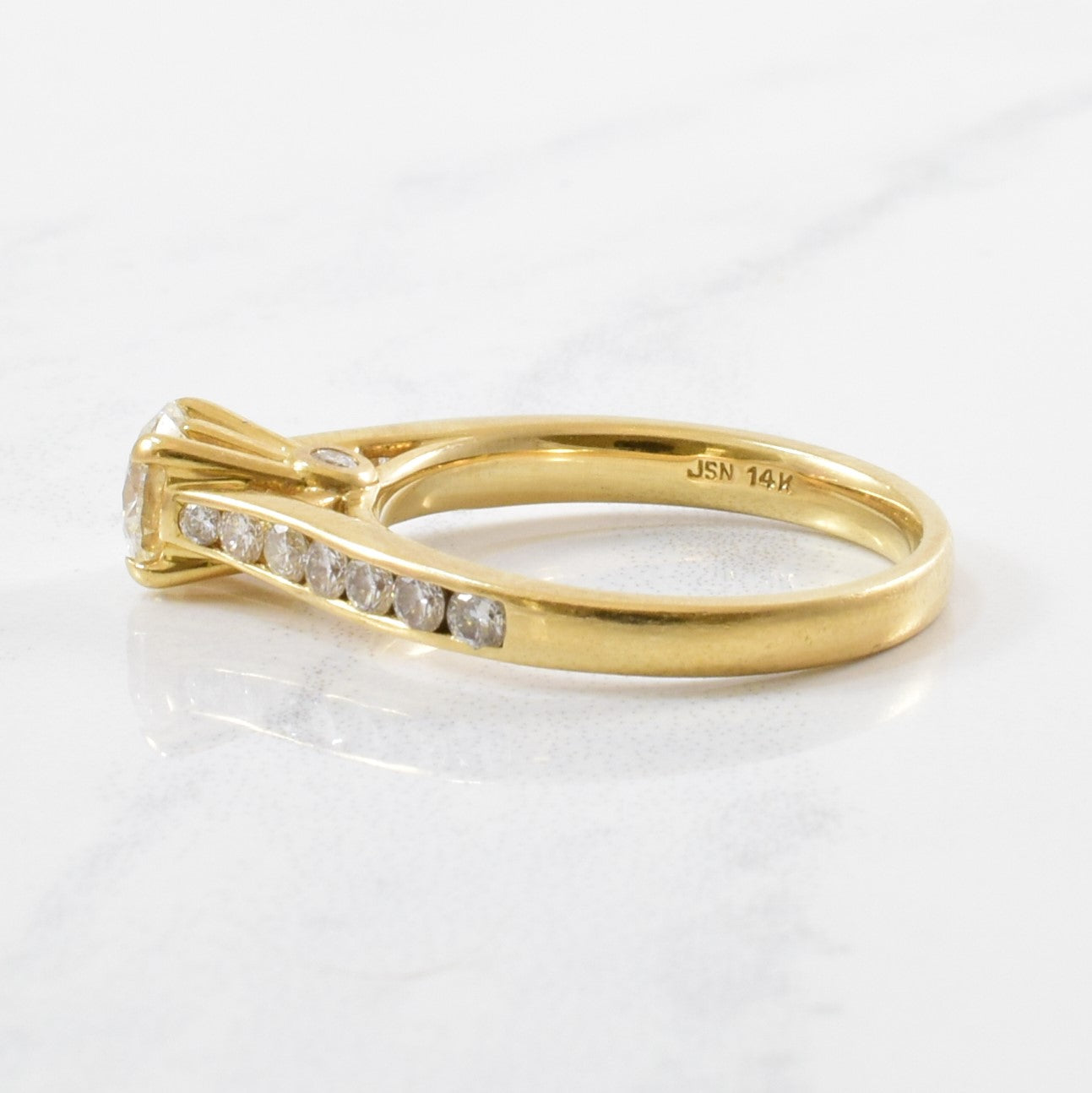 Bague de fiançailles cathédrale à profil diamant | 0,92 ct | Taille 5,25 |