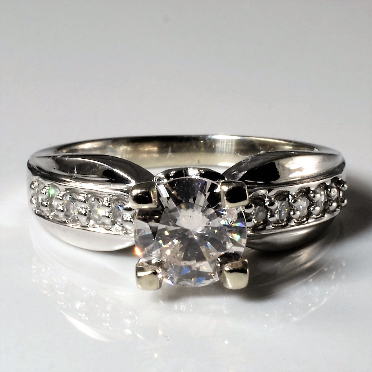 Flared Hidden Detail Diamond Engagement Ring | 1.16ctw | SZ 5.5 |