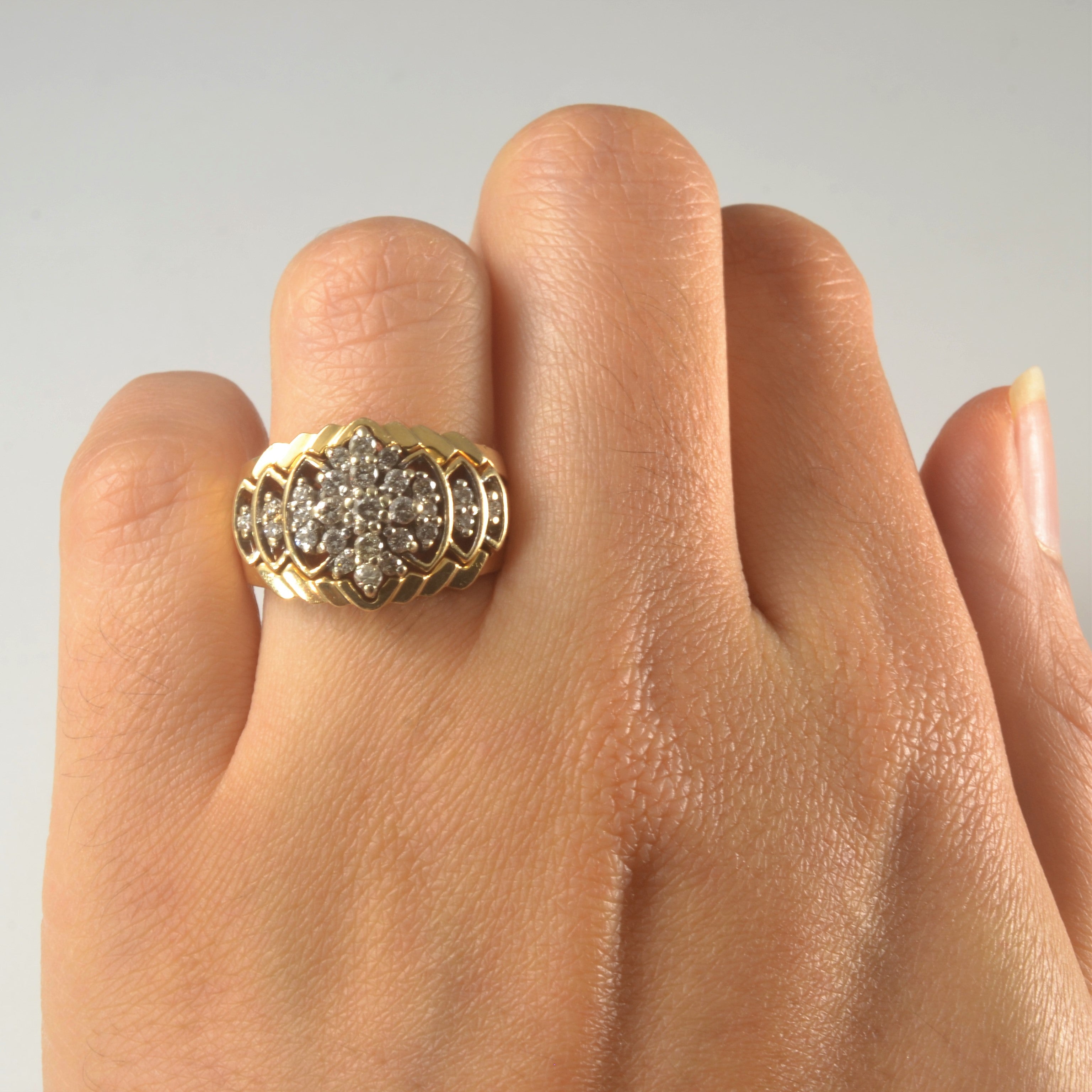 Radiant Diamond Cluster Band & Ring Enhancer Set | 0.30ctw | SZ 6.75 |