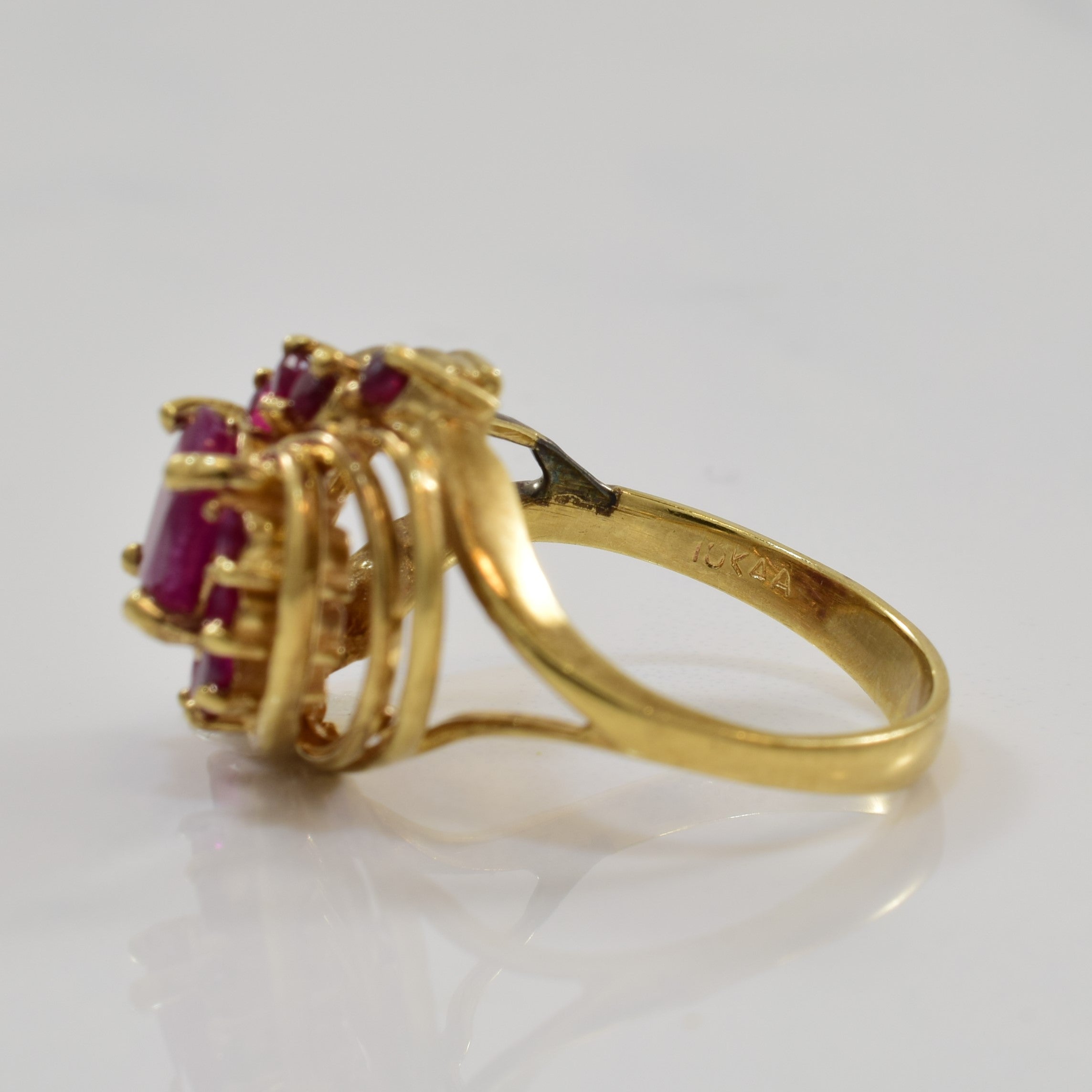 Ruby Bypass Swirl Cocktail Ring | 1.30ctw | SZ 5.25 |