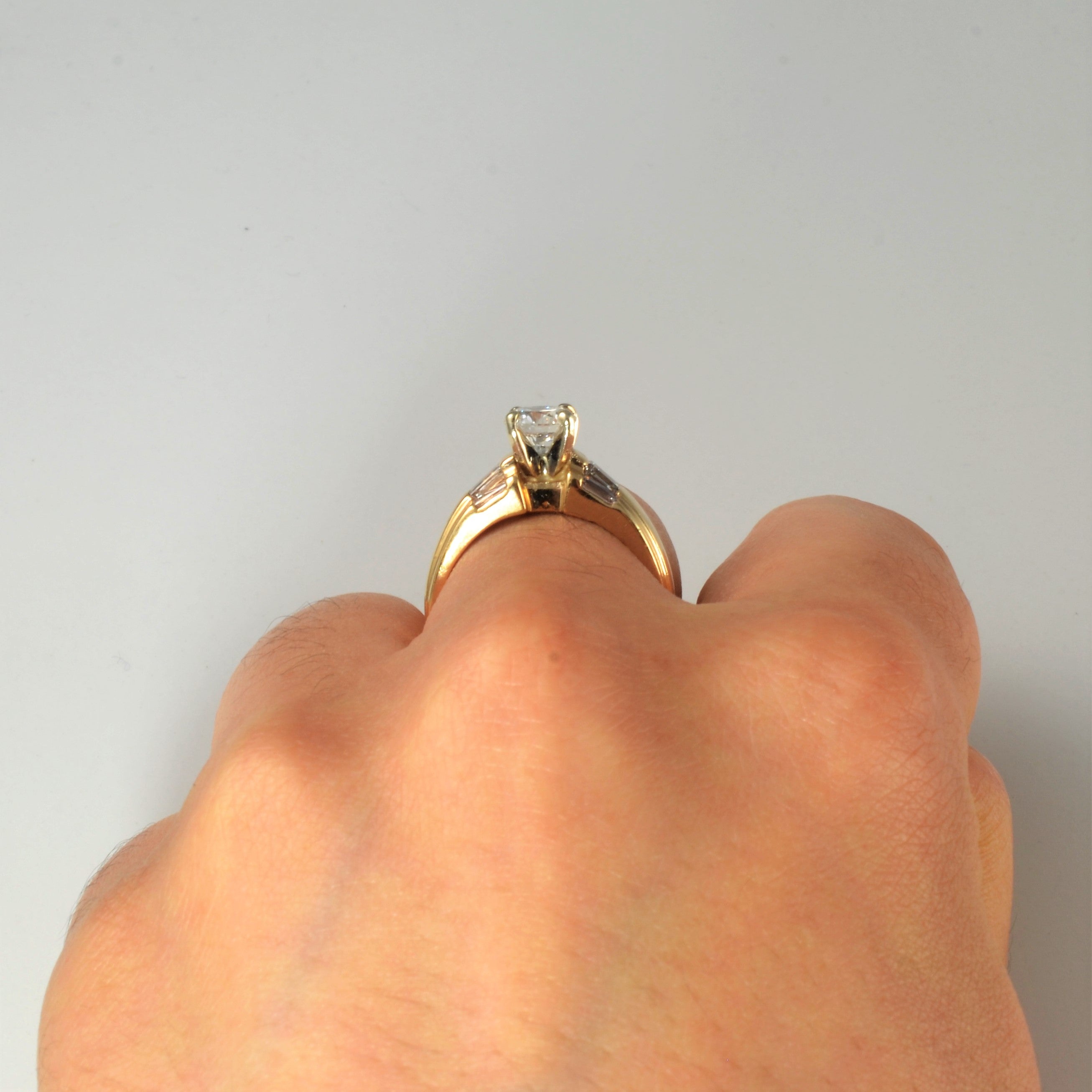 Baguette Side Stone Diamond Engagement Ring | 0.97ctw | SZ 6 |
