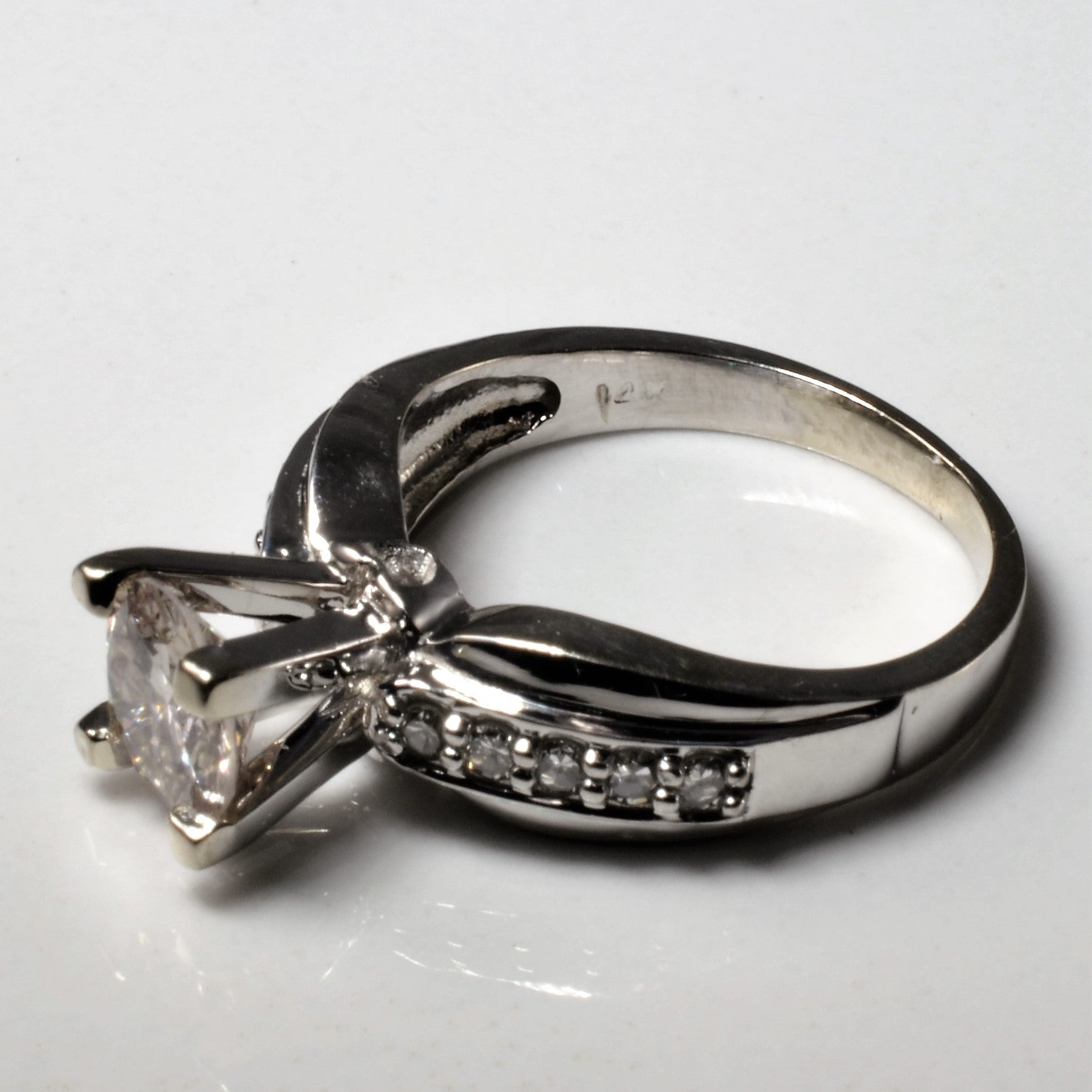 Flared Hidden Detail Diamond Engagement Ring | 1.16ctw | SZ 5.5 |