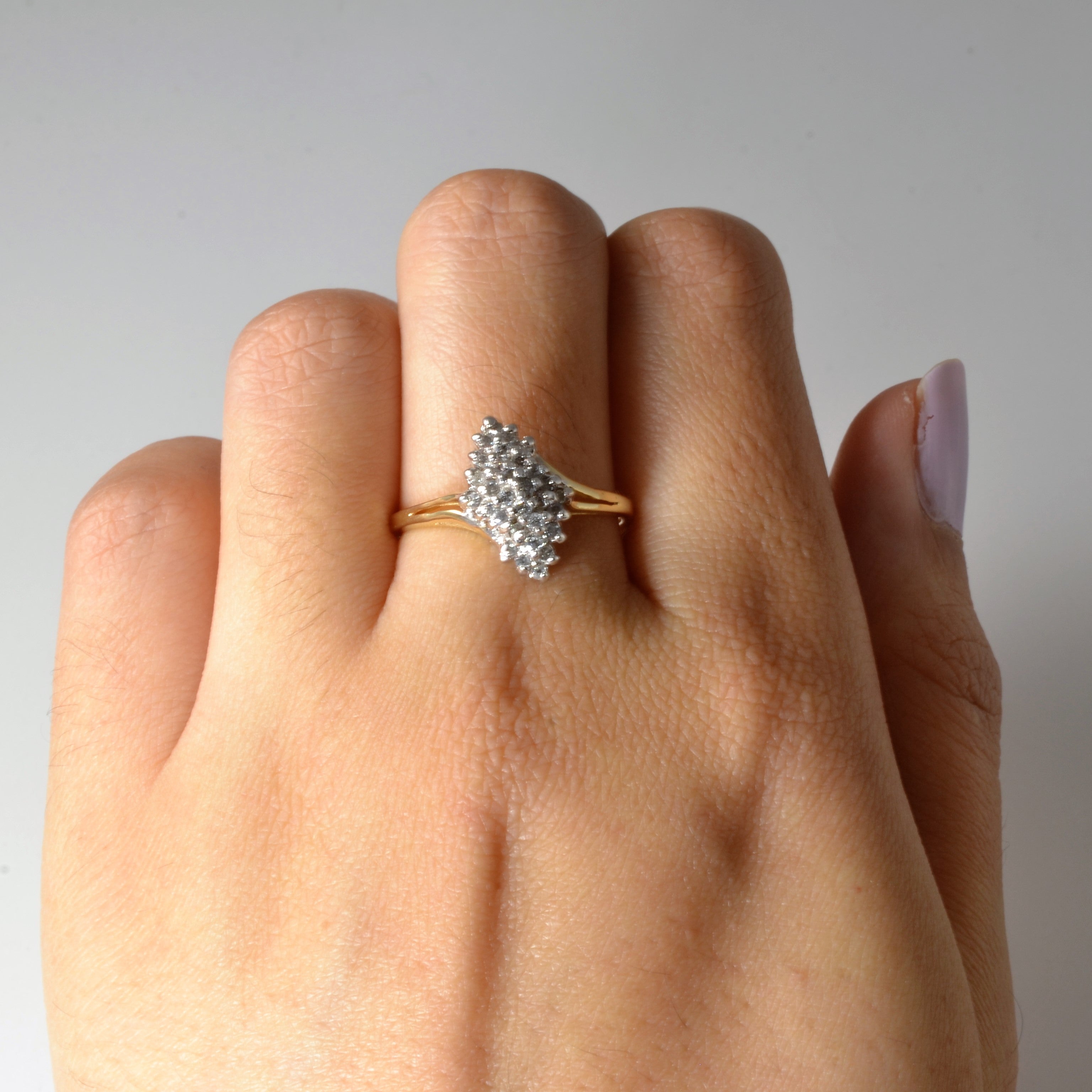 Diamond Cascade Bypass Ring | 0.24ctw | SZ 8.5 |