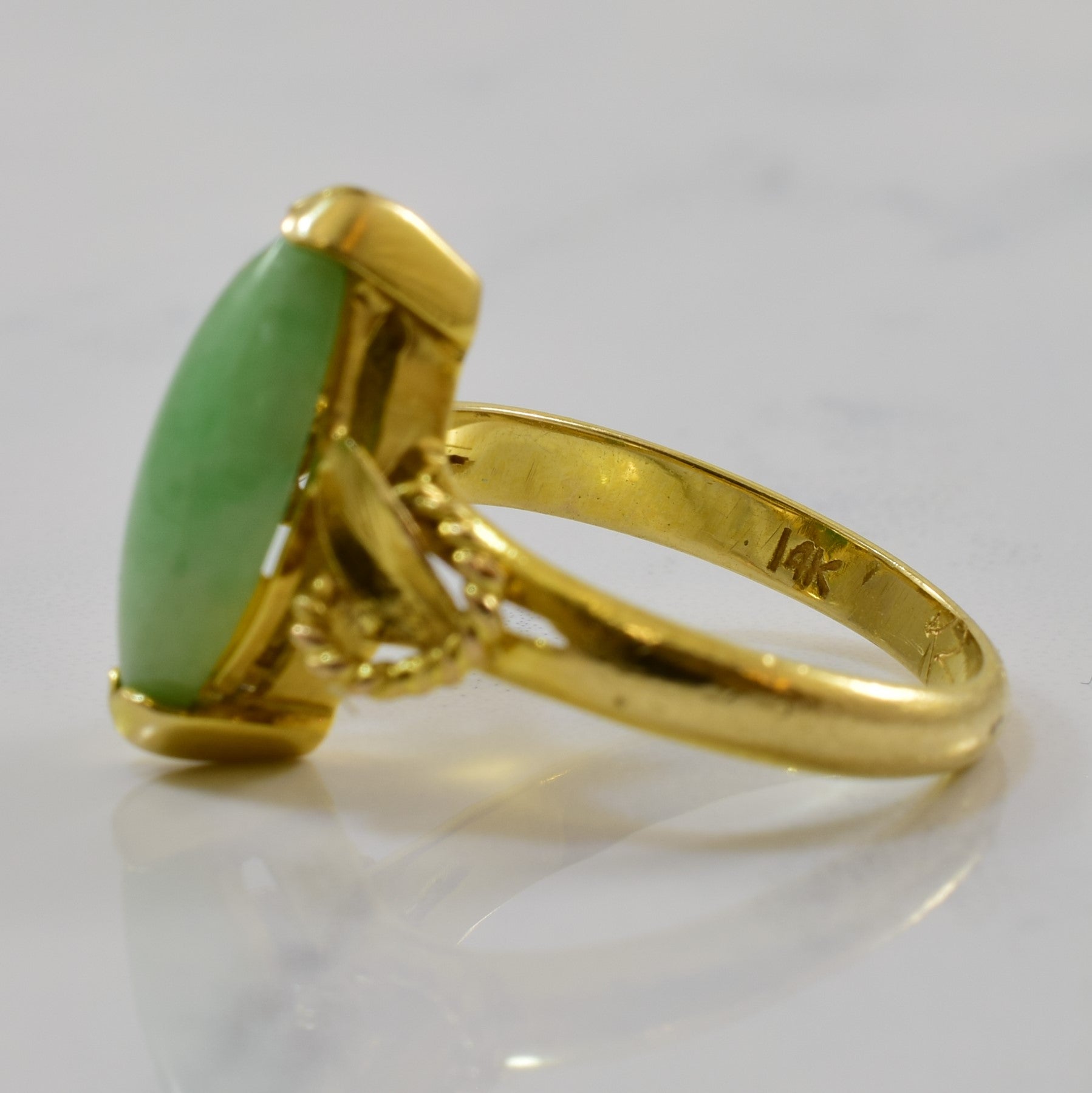 Bypass Jadeite Navette Ring | 2.30ct | SZ 6 |