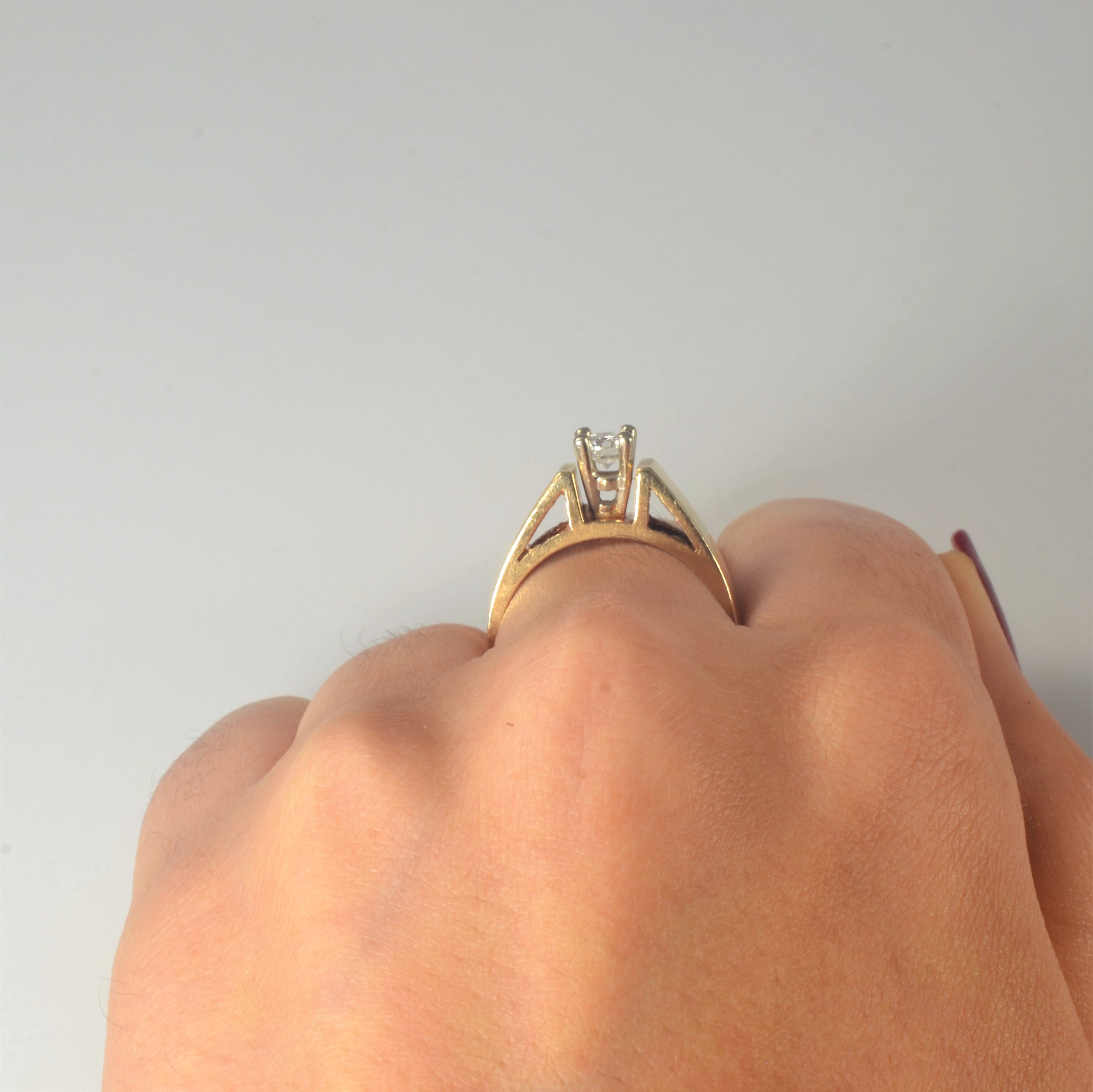 Wide Band Solitaire Diamond Ring | 0.38ct | SZ 8 |