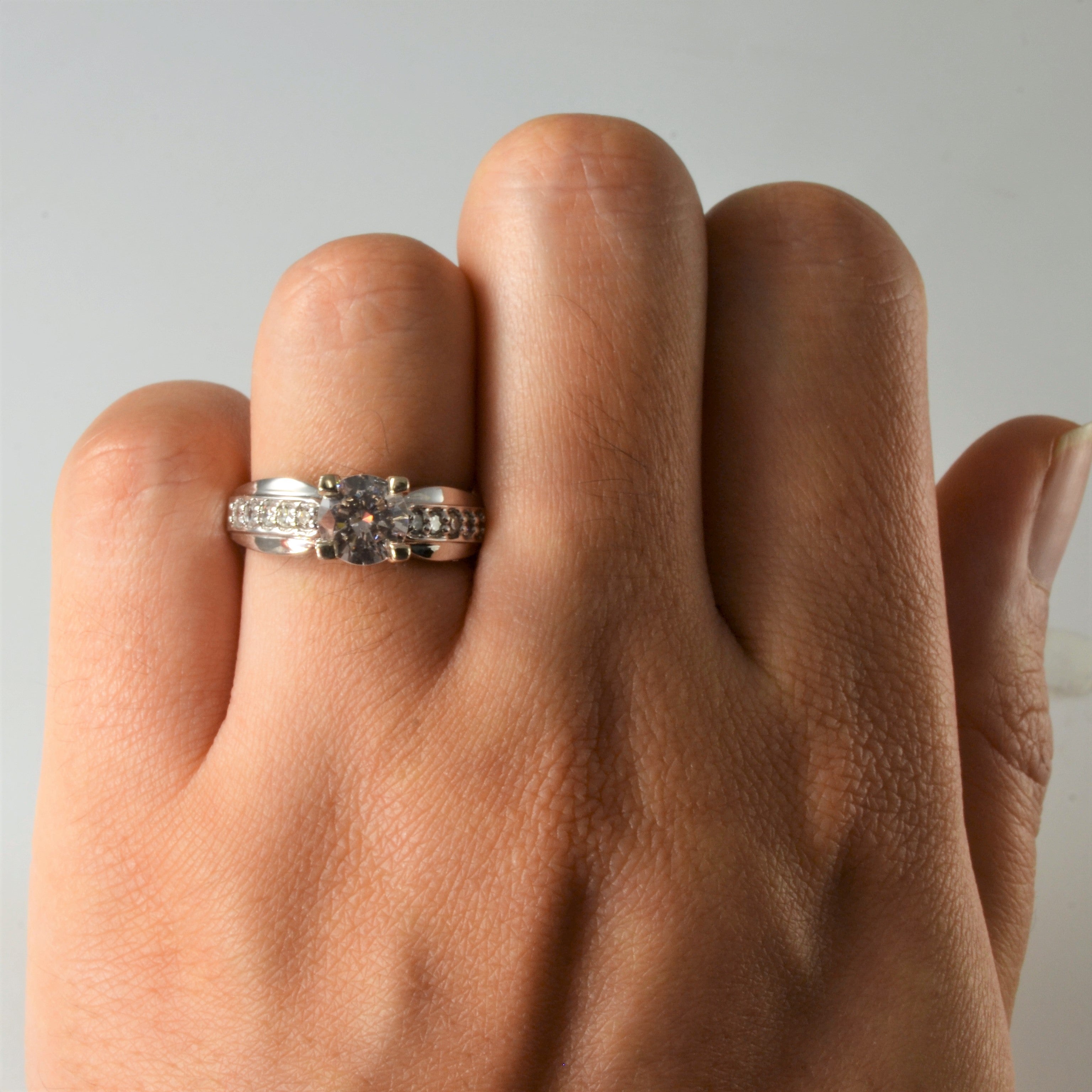 Flared Hidden Detail Diamond Engagement Ring | 1.16ctw | SZ 5.5 |