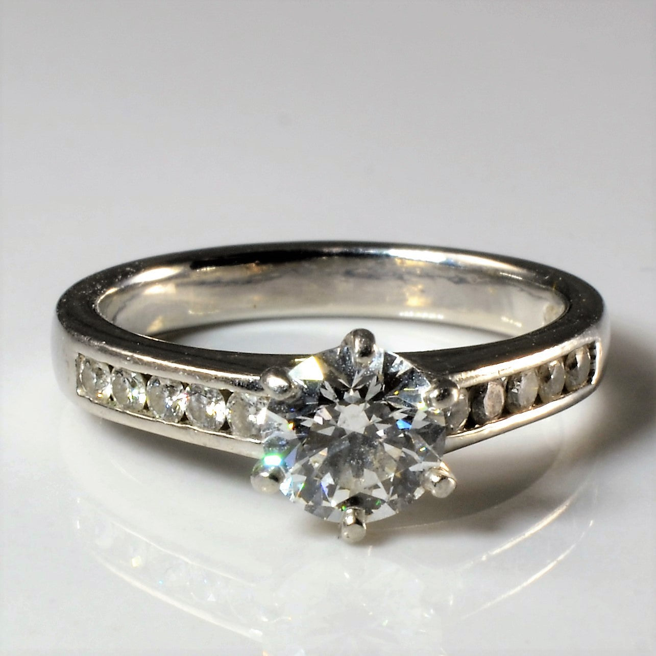 Channel Detailed Six Prong Diamond Ring | 0.89ctw | SZ 5 |