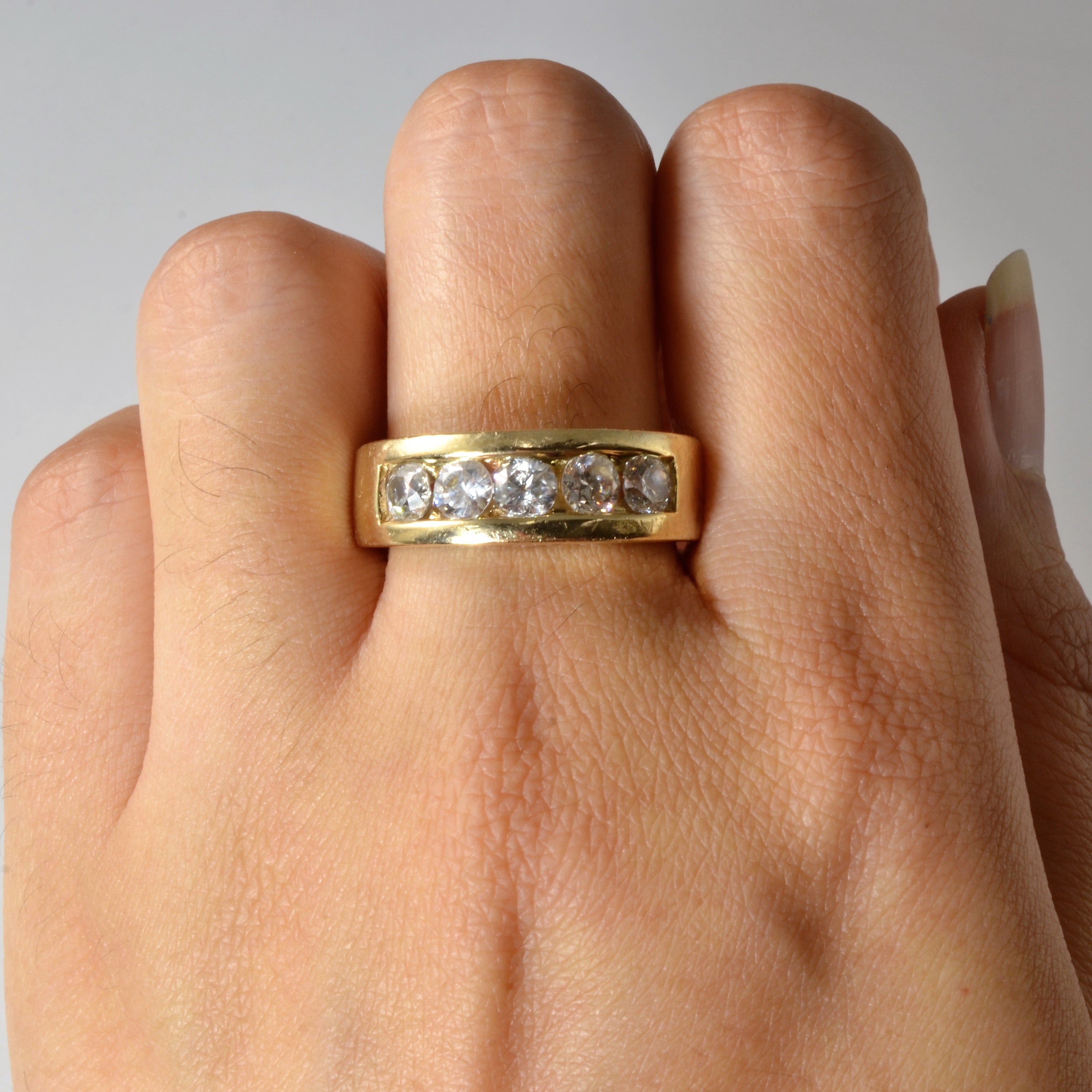 Five Stone Diamond Channel Band | 1.35ctw | SZ 8.75 |