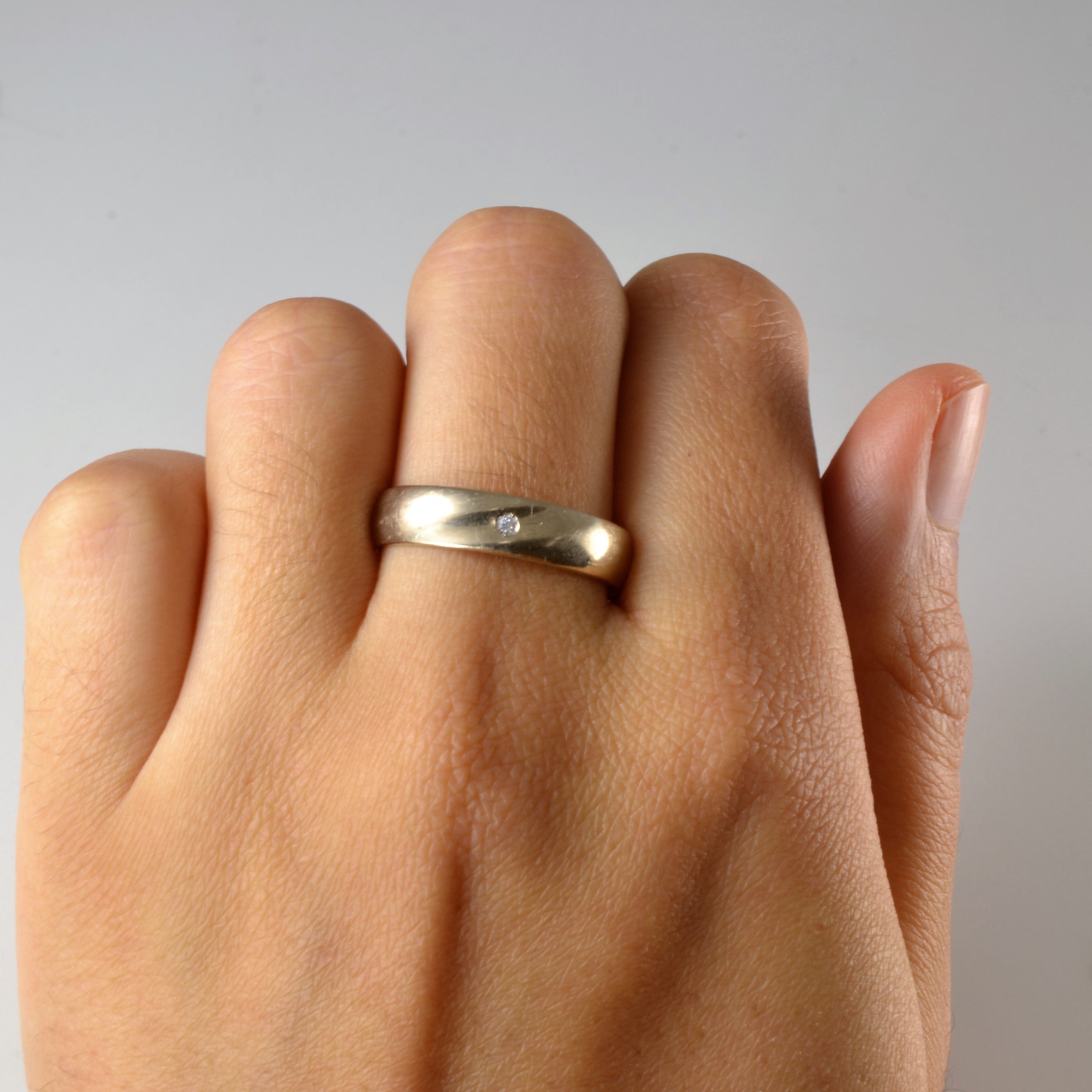 Flush Set Solitaire Diamond Band | 0.015ct | SZ 9.75 |