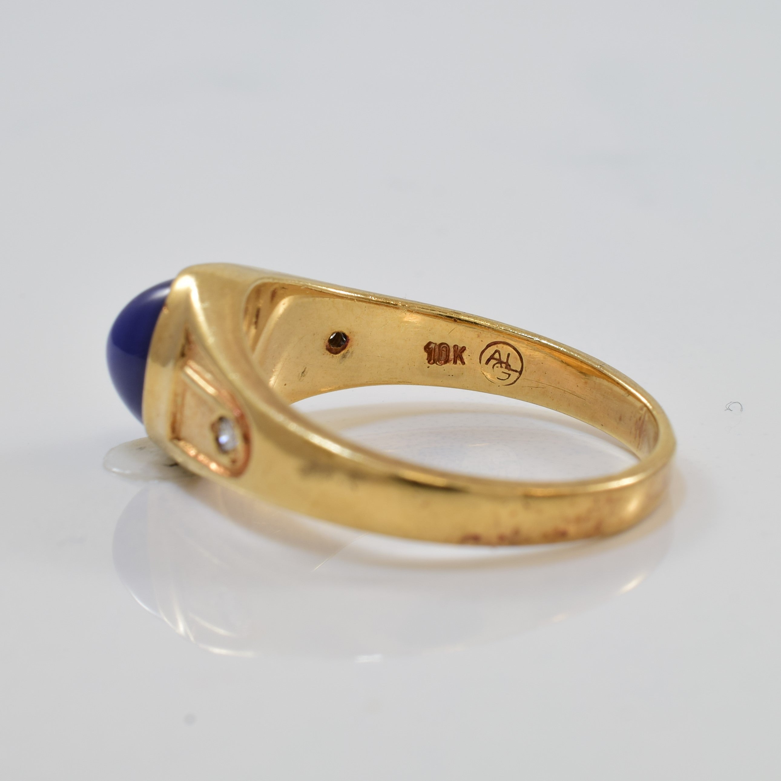 Bezel Set Synthetic Star Sapphire & Diamond Ring | 1.35ct, 0.04ctw | SZ 7.75 |