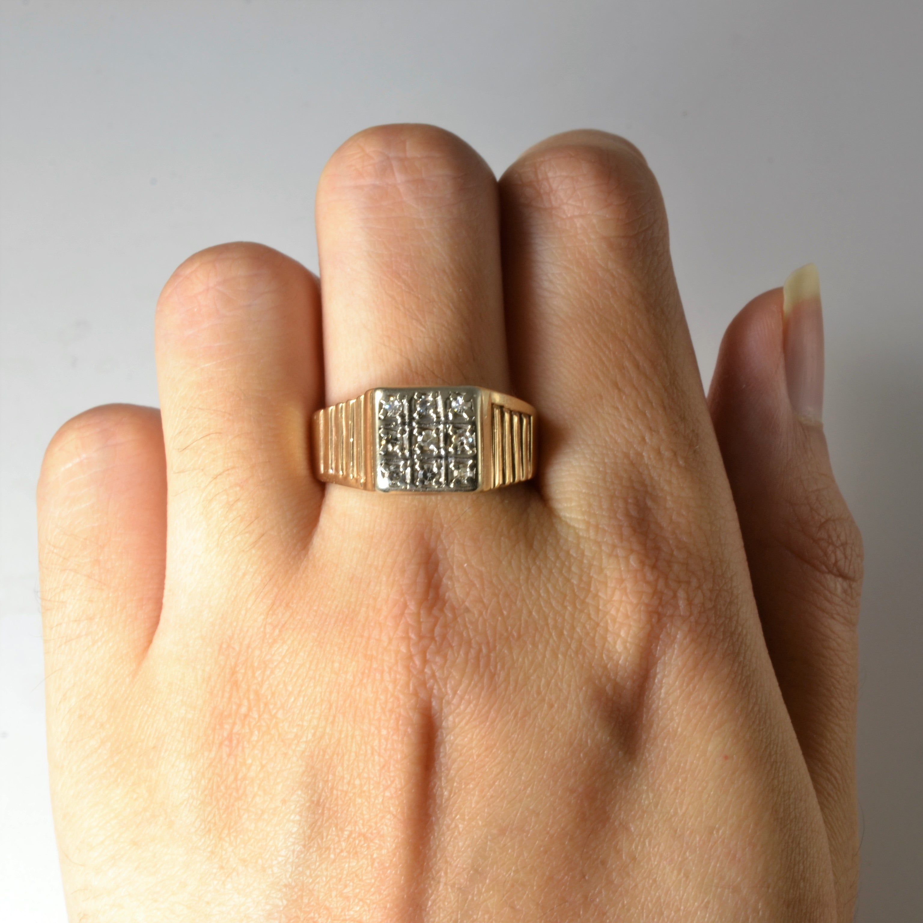Diamond Illusion Grid Ring | 0.18ctw | SZ 9.25 |