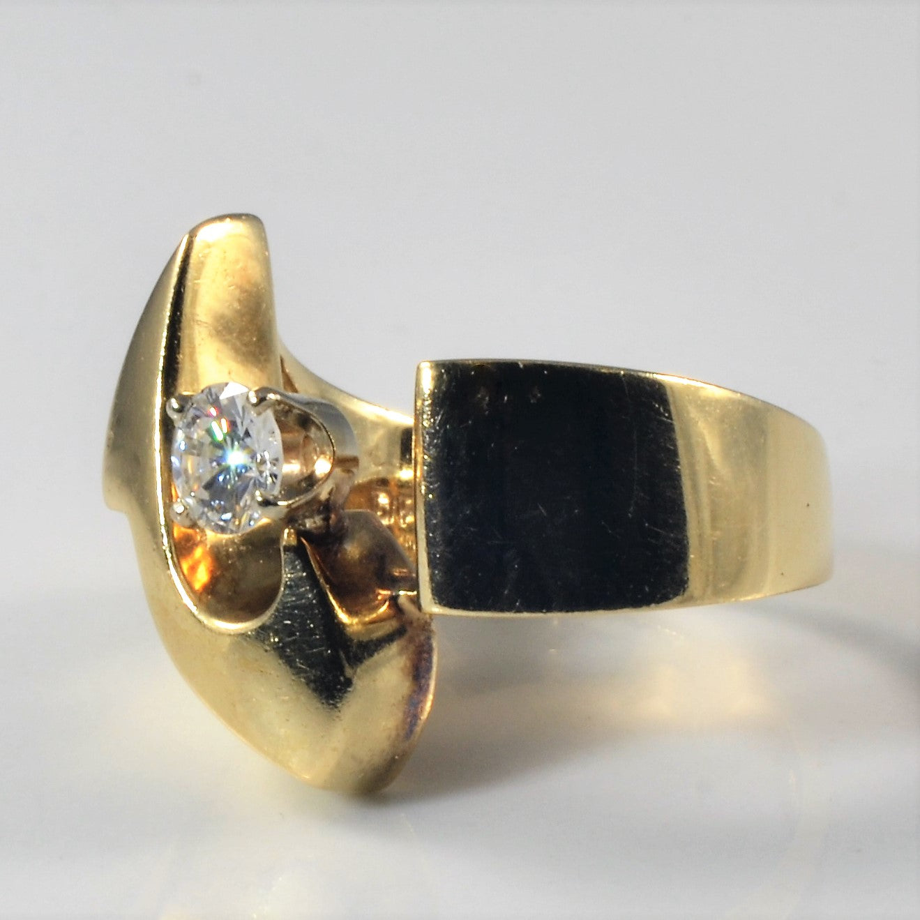 Offset Solitaire Diamond Cocktail Ring | 0.36ct | SZ 6.25 |