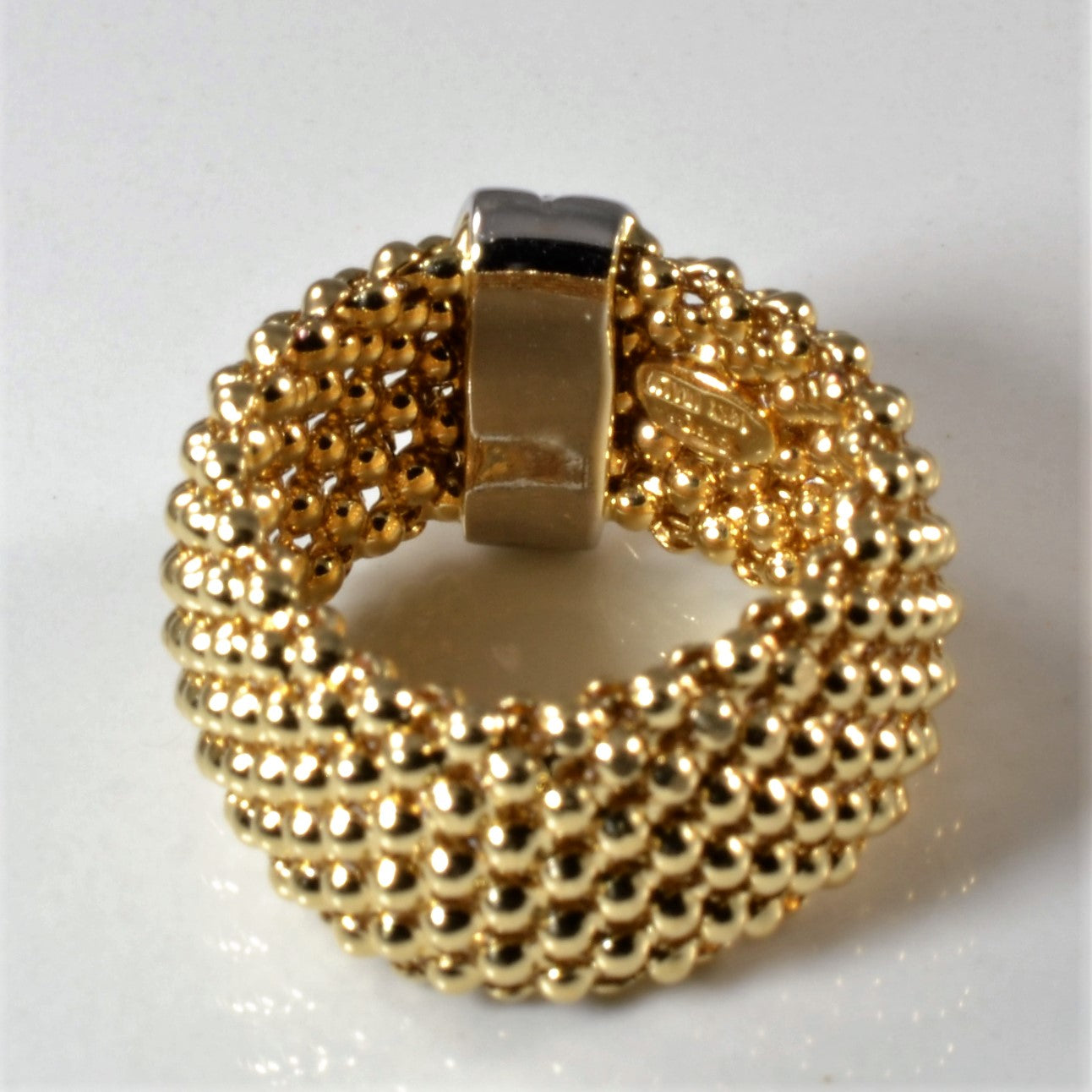 14k Two Tone Gold Beaded Ring | SZ 5.5 |