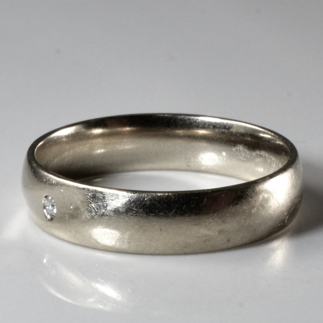 Flush Set Solitaire Diamond Band | 0.015ct | SZ 9.75 |