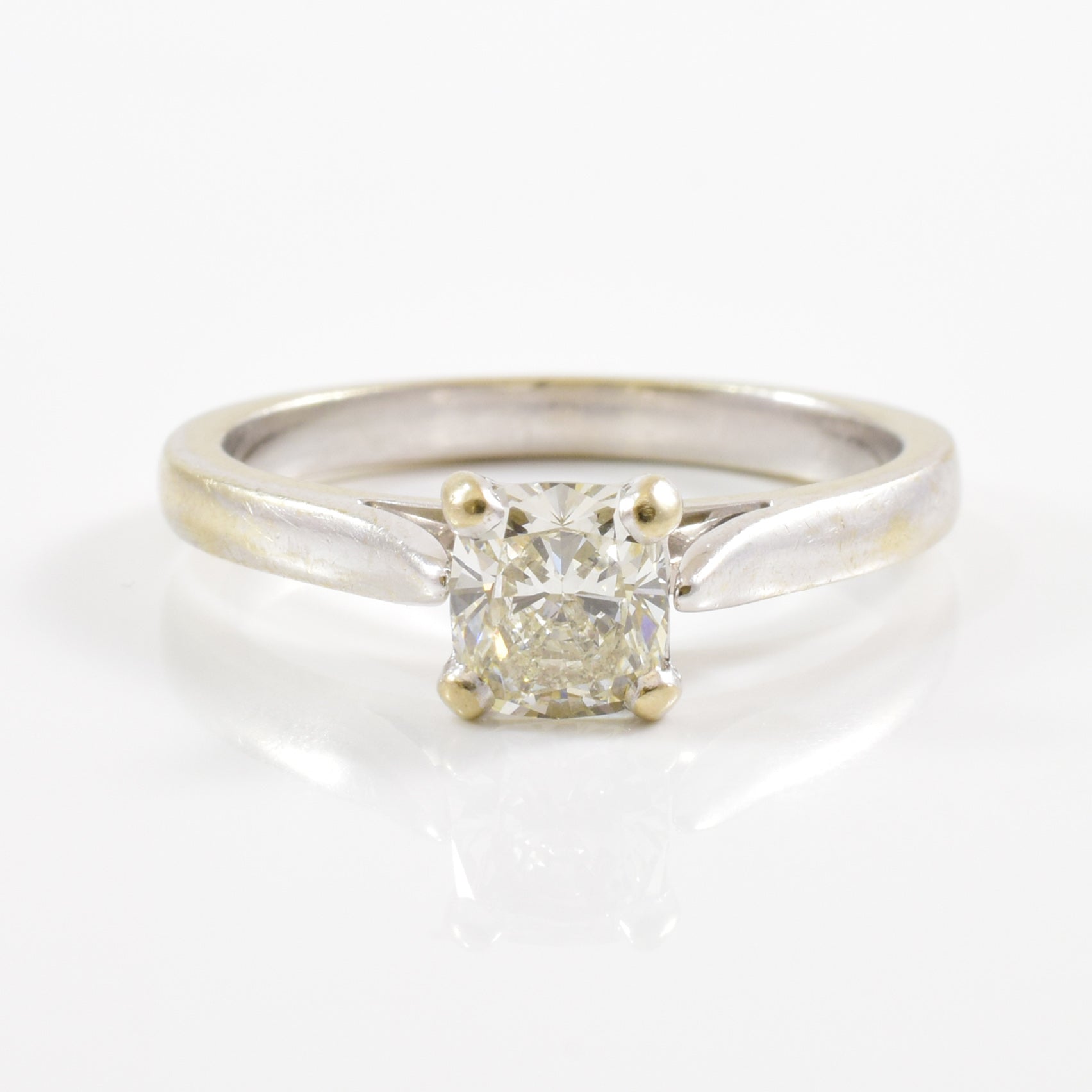 Cushion Cut Diamond Solitaire Engagement Ring | 0.84ct | VVS2, J | SZ 7.25