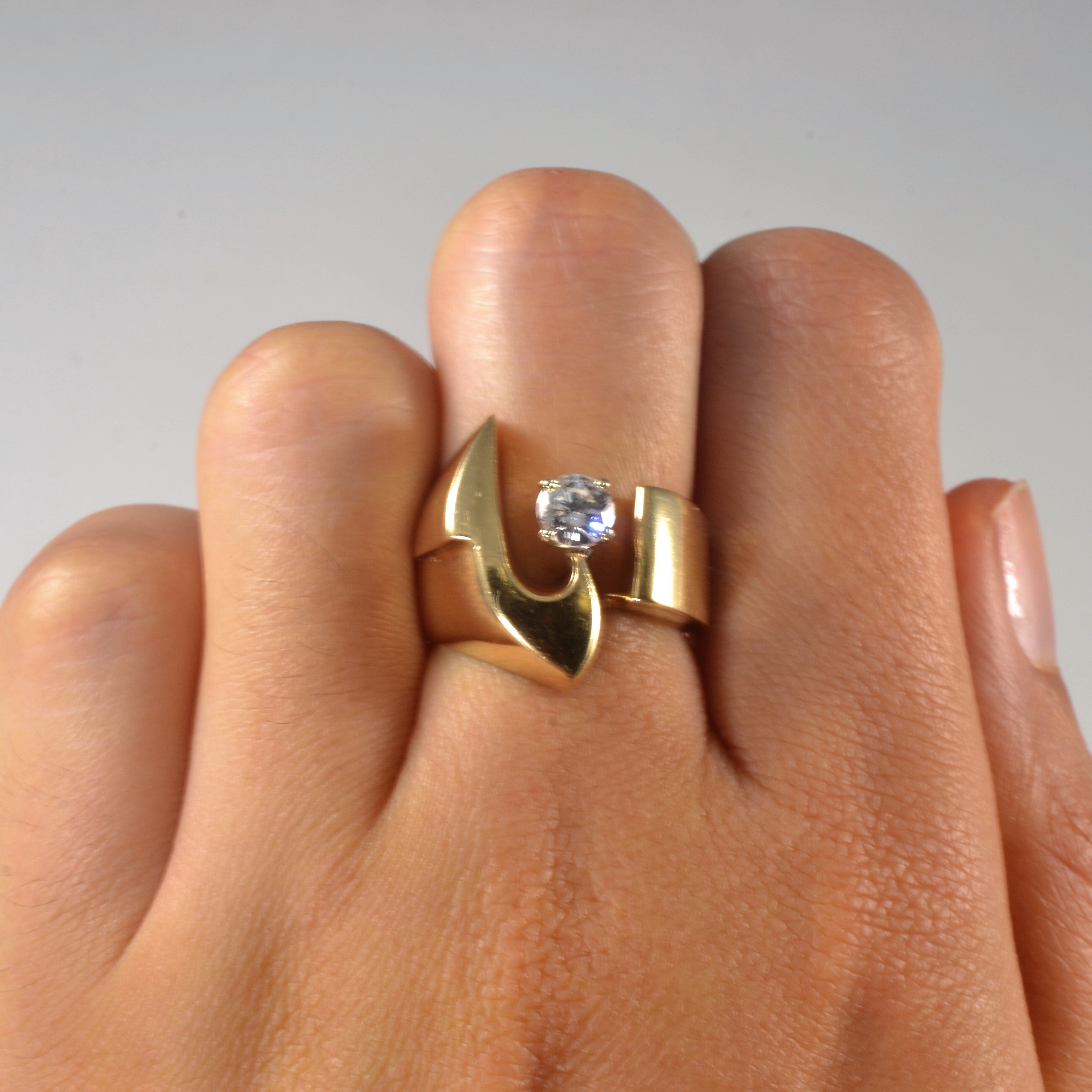 Offset Solitaire Diamond Cocktail Ring | 0.36ct | SZ 6.25 |