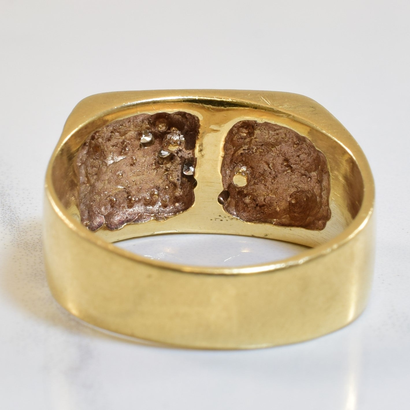 Diagonal Diamond Signet Ring | 0.08ctw | SZ 11 |