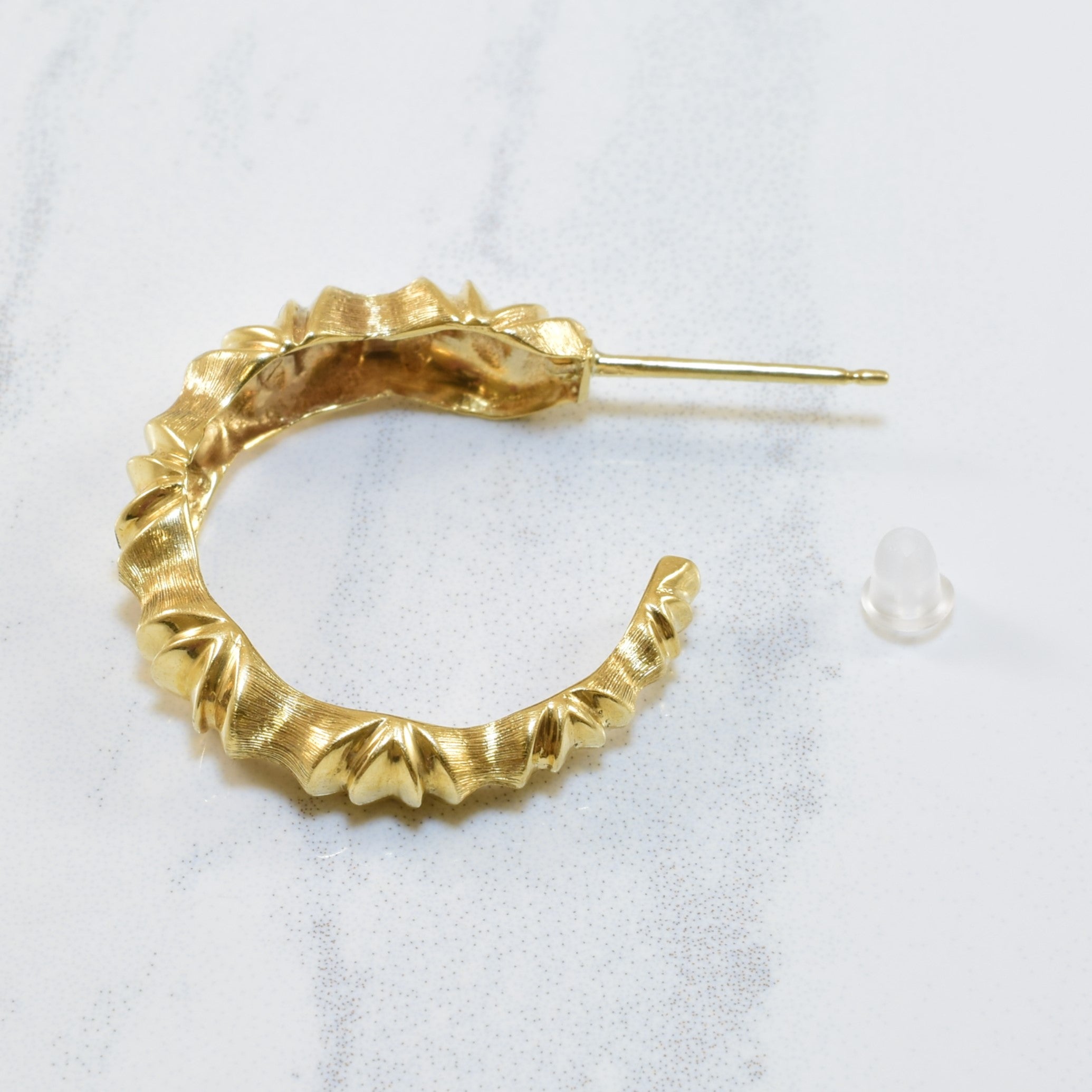Yellow Gold Stud Hoop Earrings |