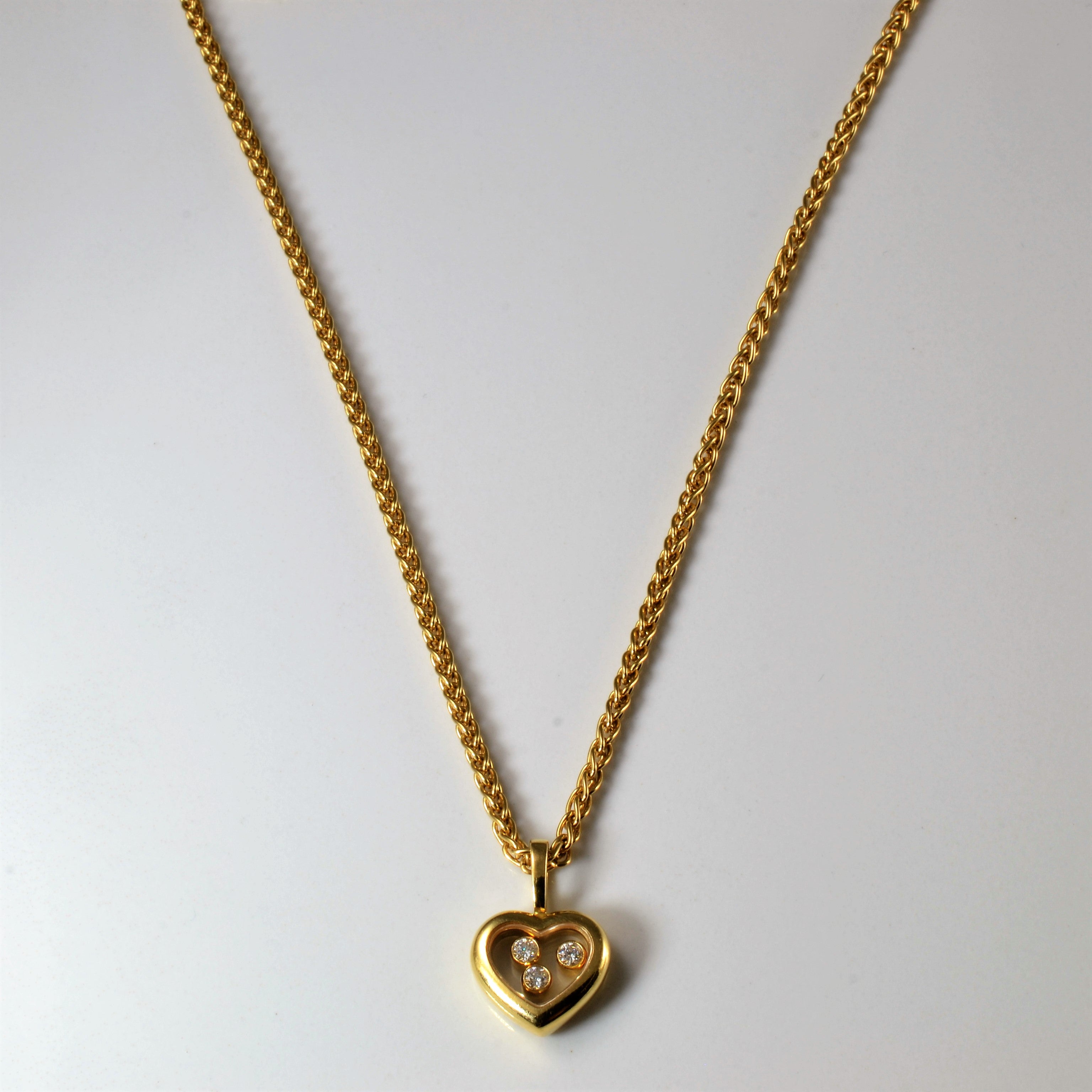 Chopard' Happy Diamonds Icons Pendant Necklace | 0.15ctw | 16"|