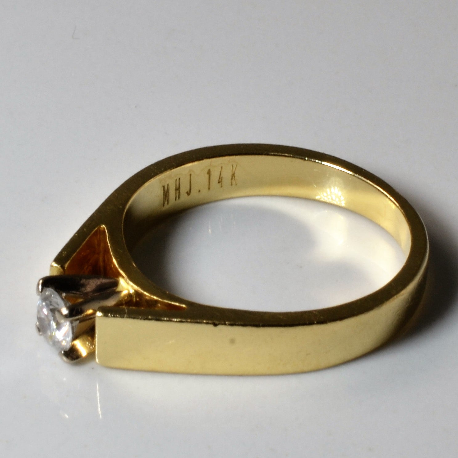 Solitaire Diamond Yellow Gold Ring | 0.20ct | SZ 7 |