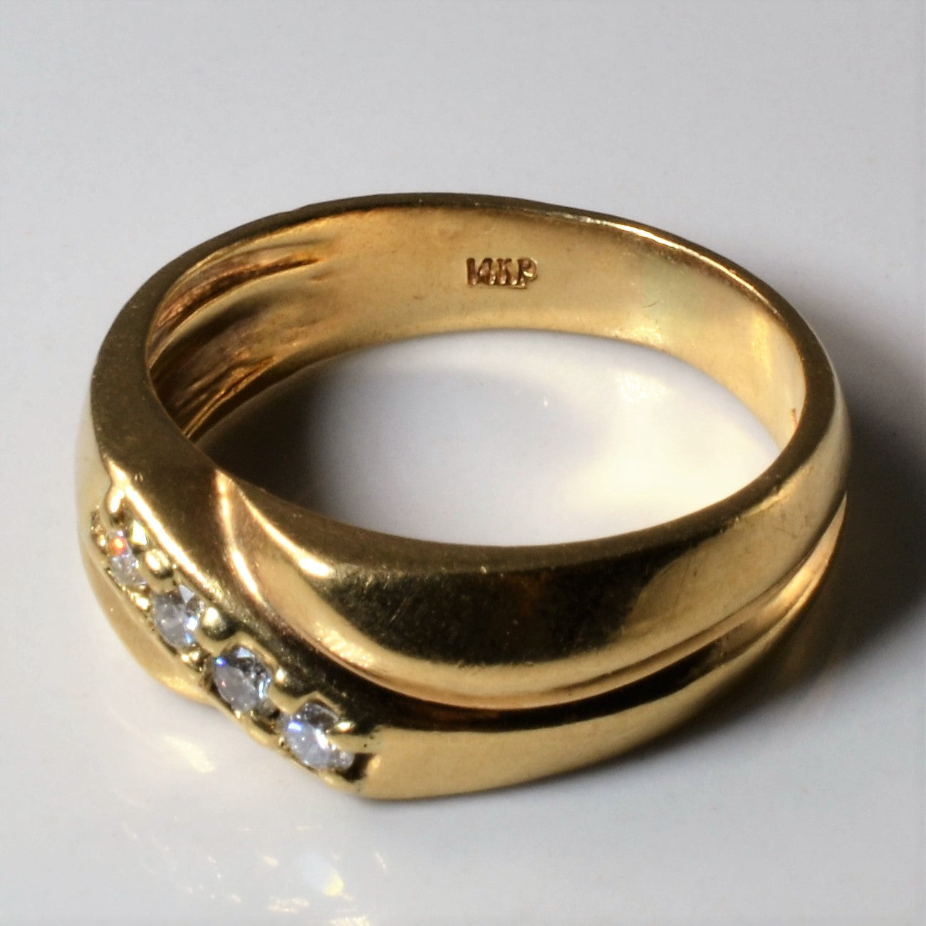 Four Stone Diamond Overlay Ring | 0.20ctw | SZ 8.5 |