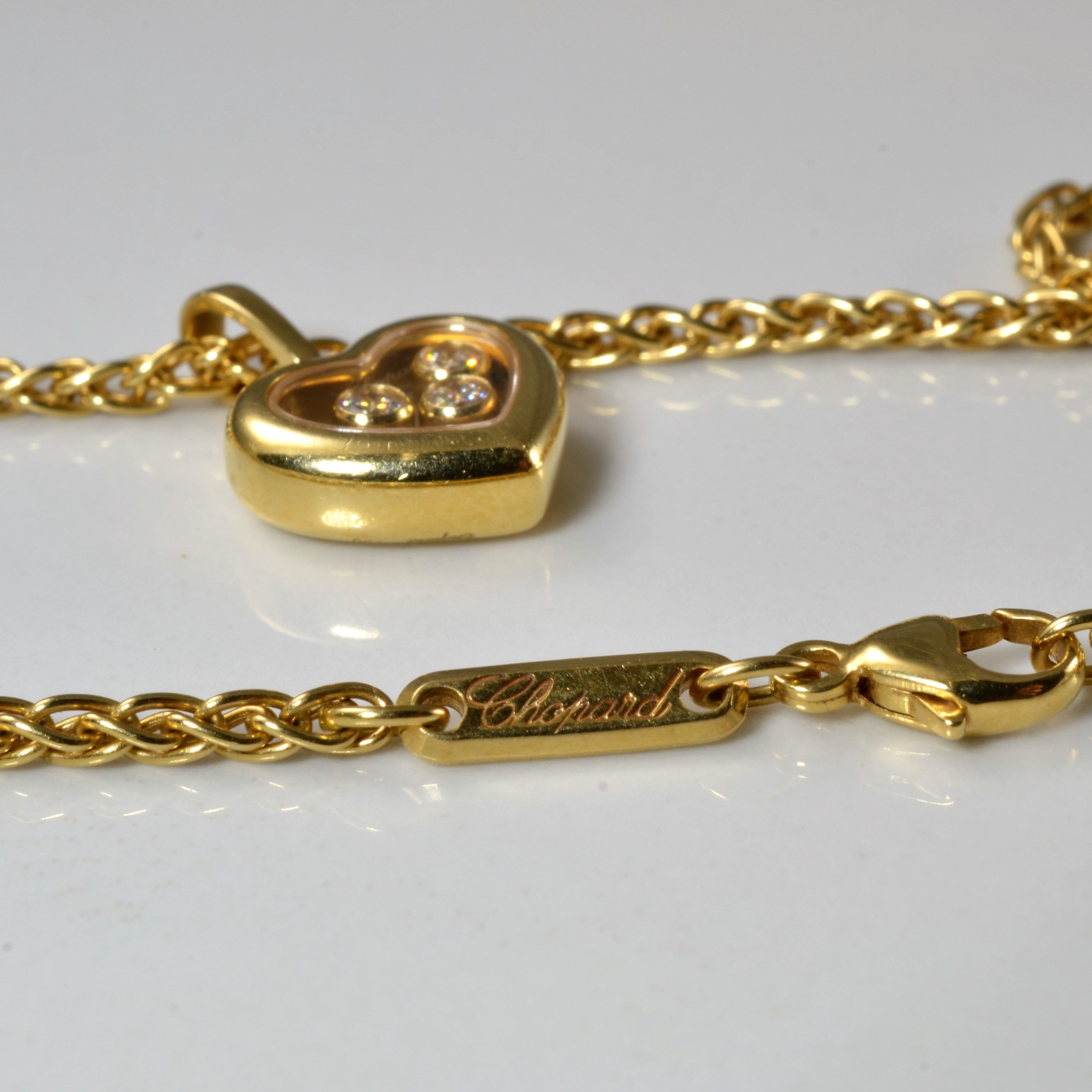 Chopard' Happy Diamonds Icons Pendant Necklace | 0.15ctw | 16"|
