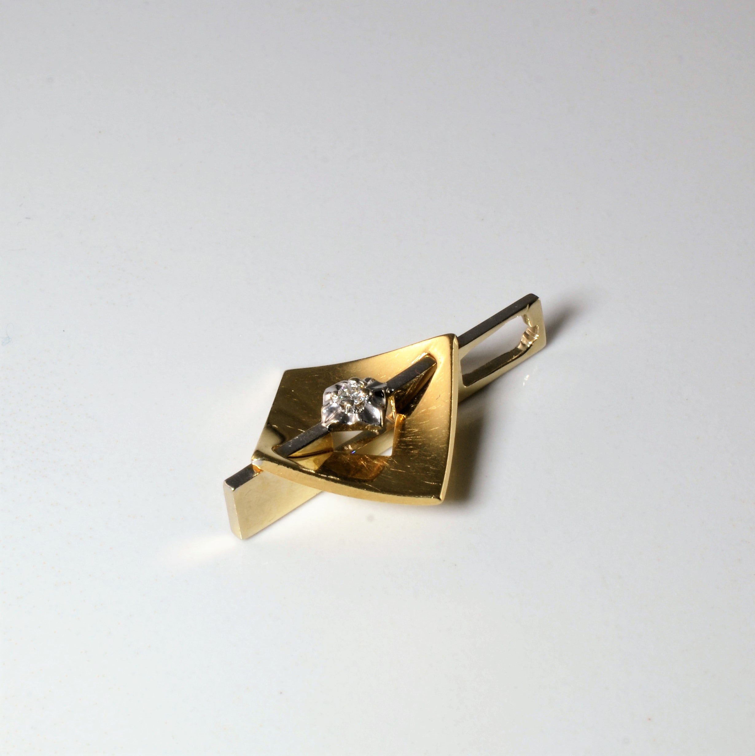 Square Two Tone Diamond Pendant | 0.045ct |