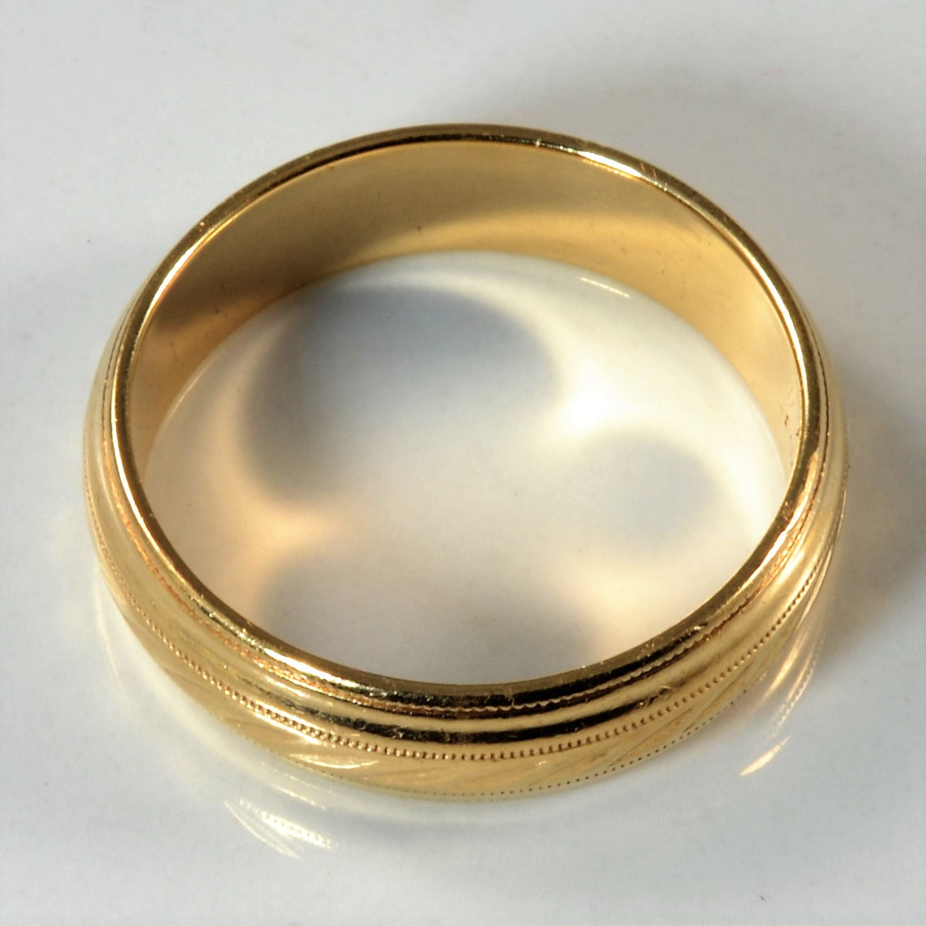 Alliance en or jaune à détails milgrain | Taille 10,75 |