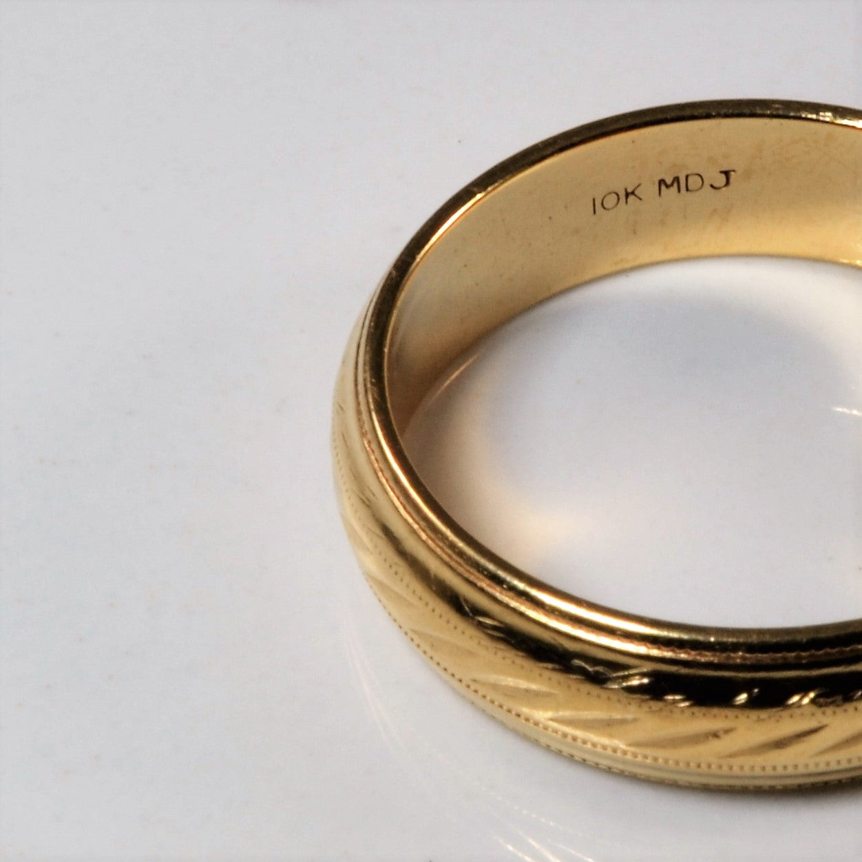 Alliance en or jaune à détails milgrain | Taille 10,75 |