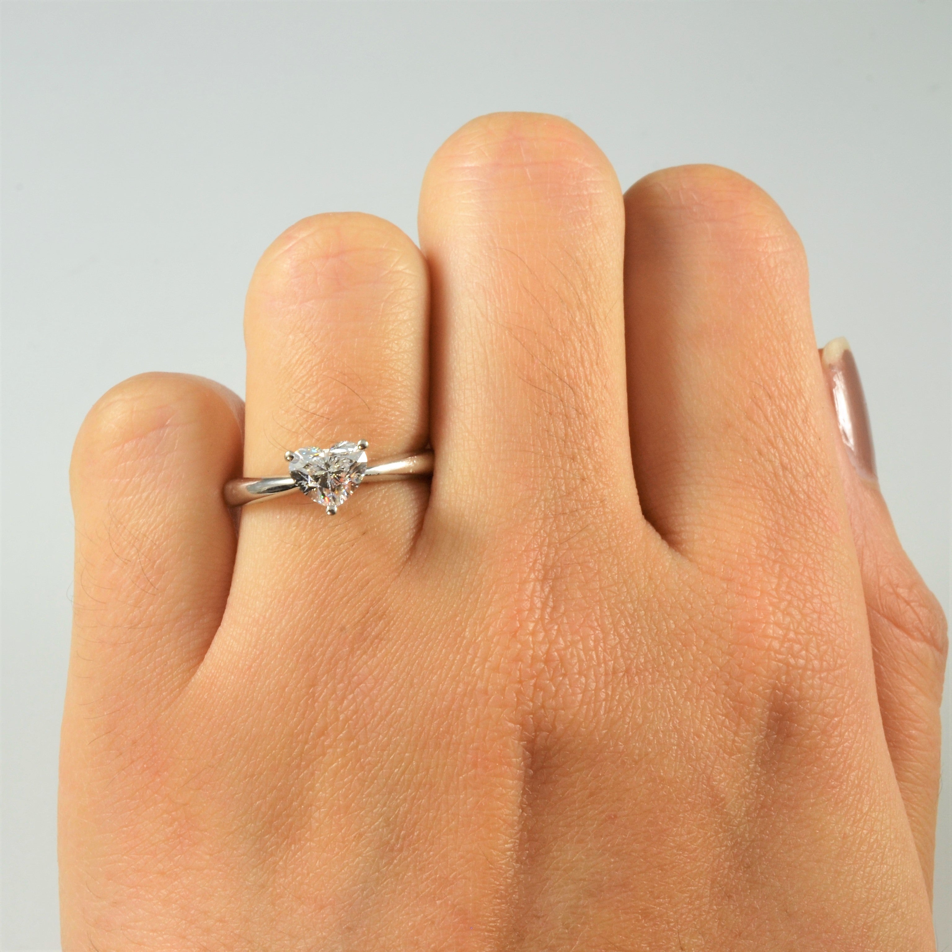 Solitaire Heart Diamond Ring | 0.85ct | SZ 5.5 |
