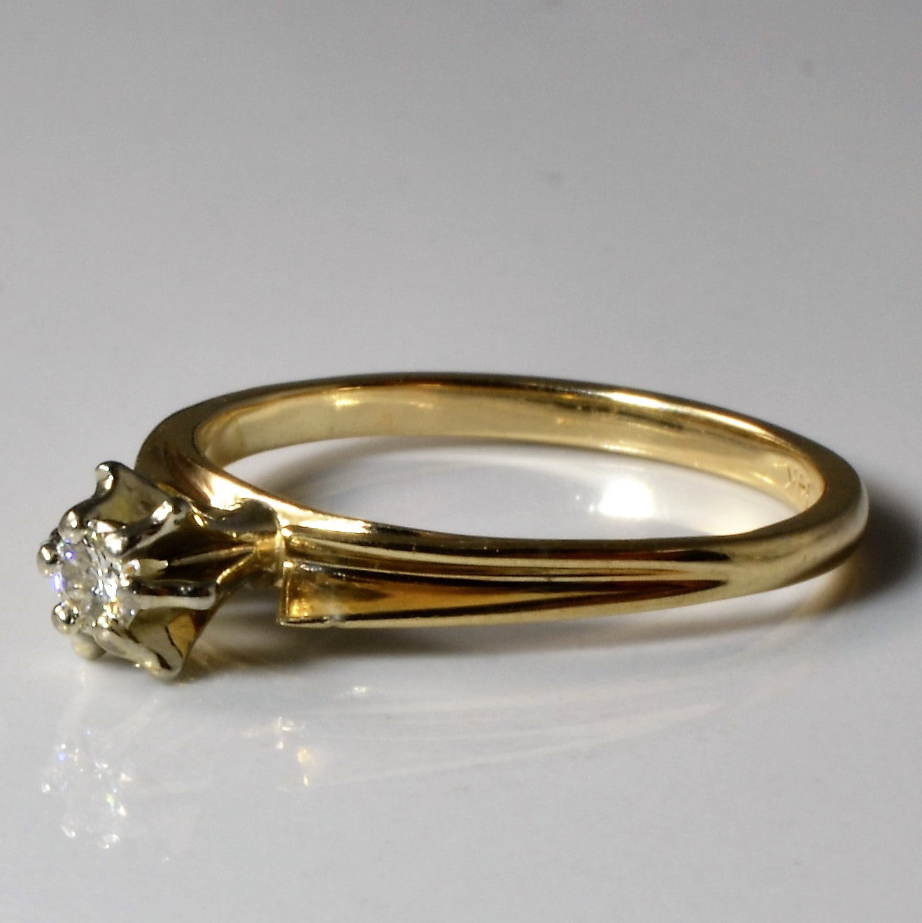High Set Solitaire Diamond Ring | 0.12ct | SZ 7.25 |
