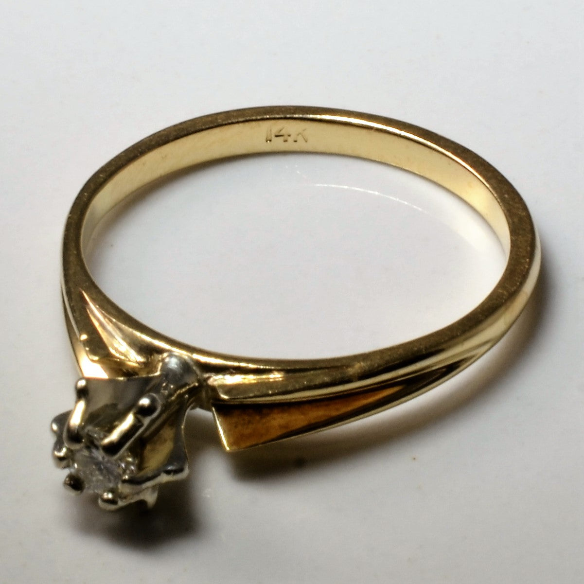 High Set Solitaire Diamond Ring | 0.12ct | SZ 7.25 |