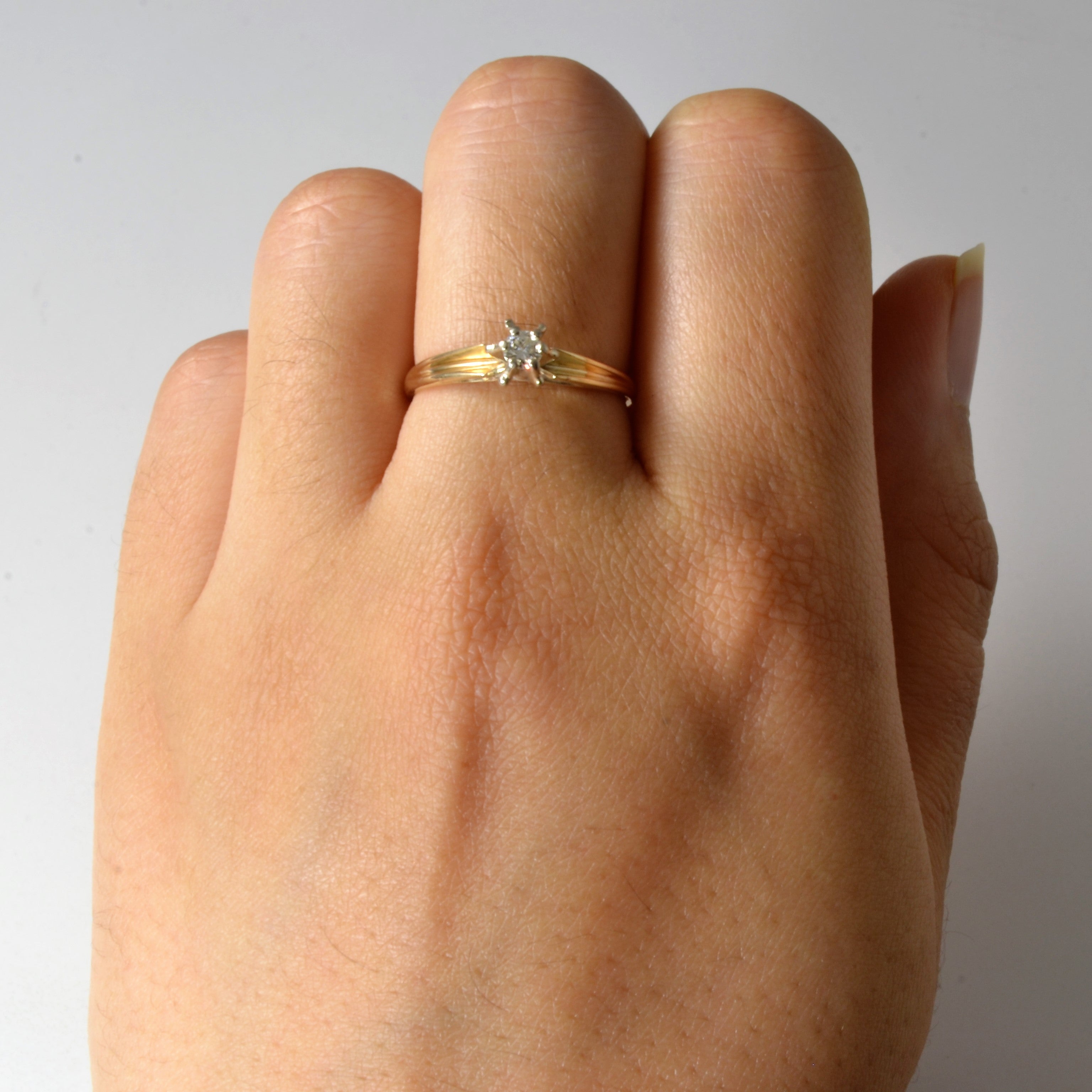 High Set Solitaire Diamond Ring | 0.12ct | SZ 7.25 |