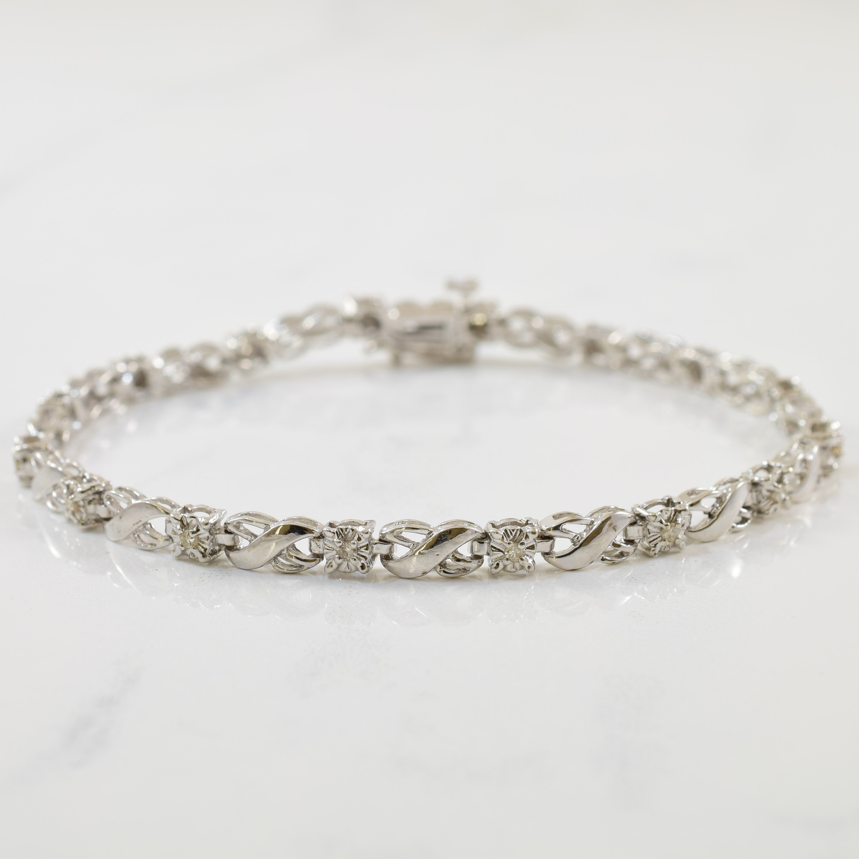 XO Diamond Tennis Bracelet 0.16ctw 7" 100 Ways
