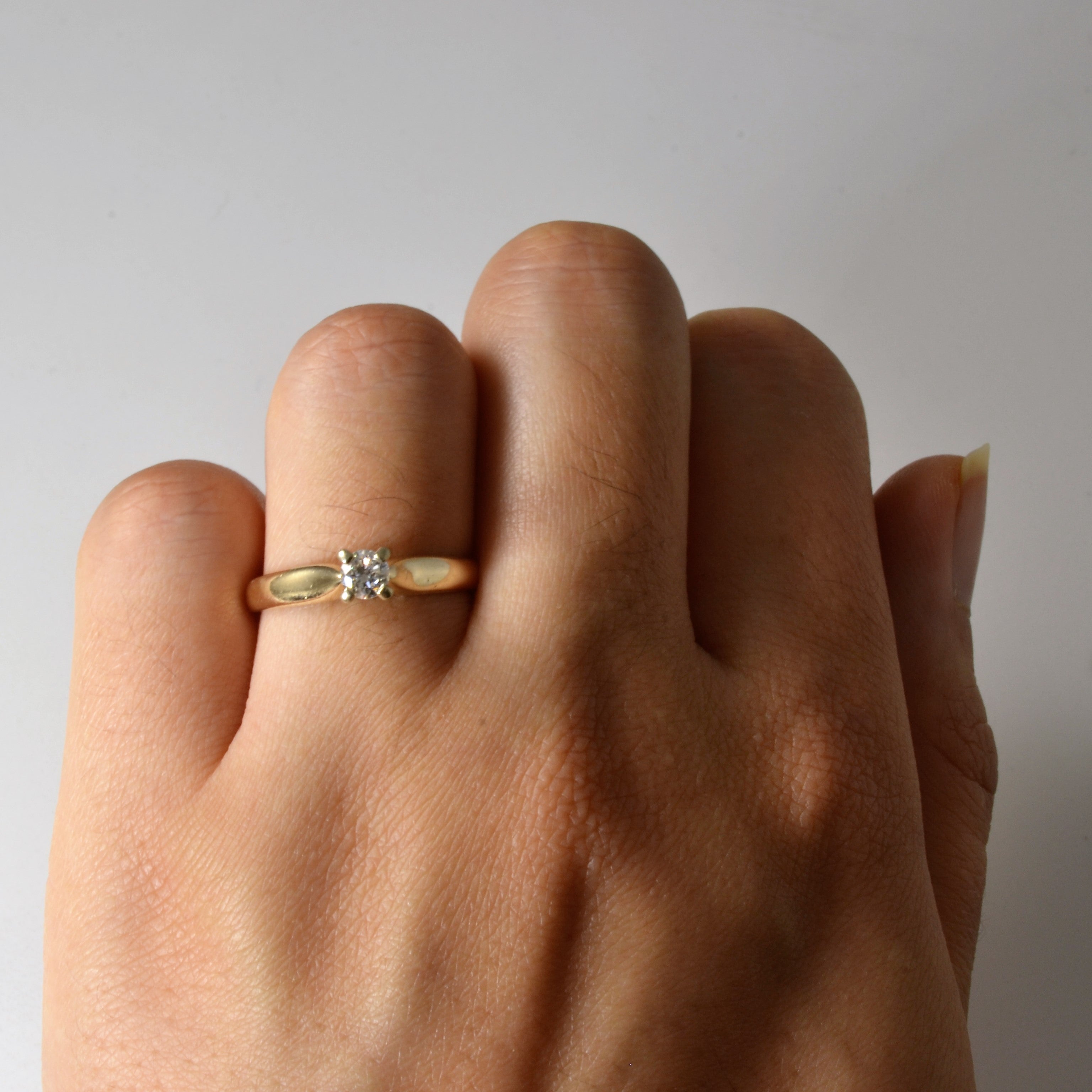 Yellow Gold Solitaire Diamond Ring | 0.24ct | SZ 7 |