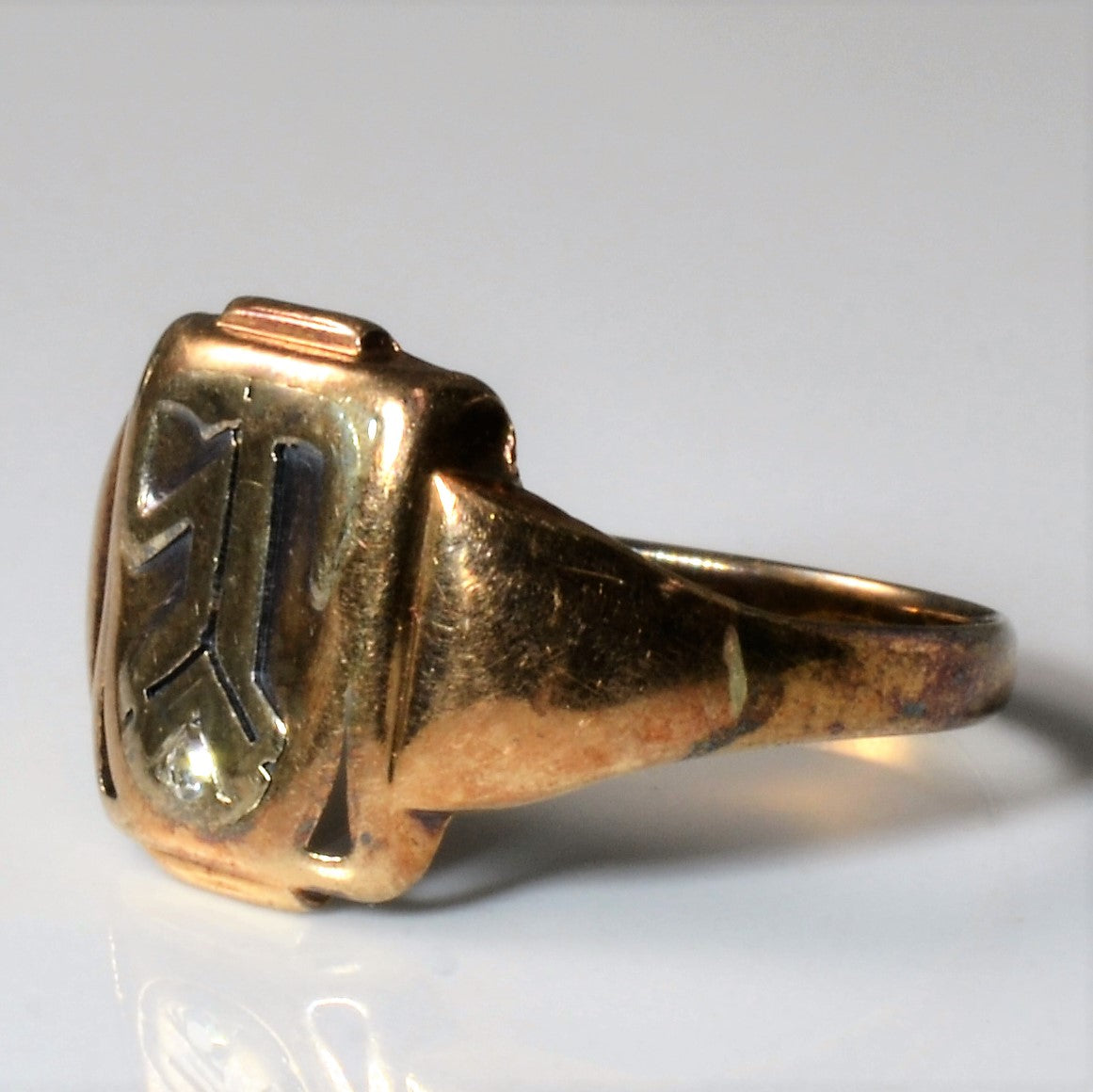 Early 1900s Diamond Signet Ring | 0.02ct | SZ 9.5 |