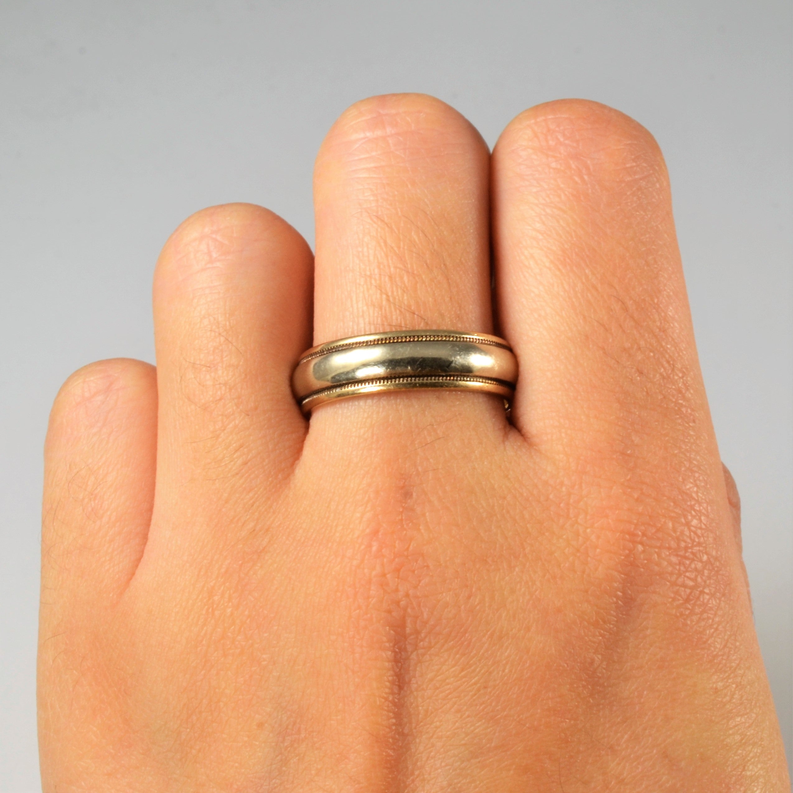 Bague bicolore à grain fin | Taille 10 |