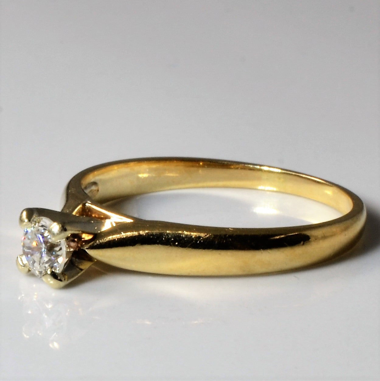 Yellow Gold Solitaire Diamond Ring | 0.24ct | SZ 7 |