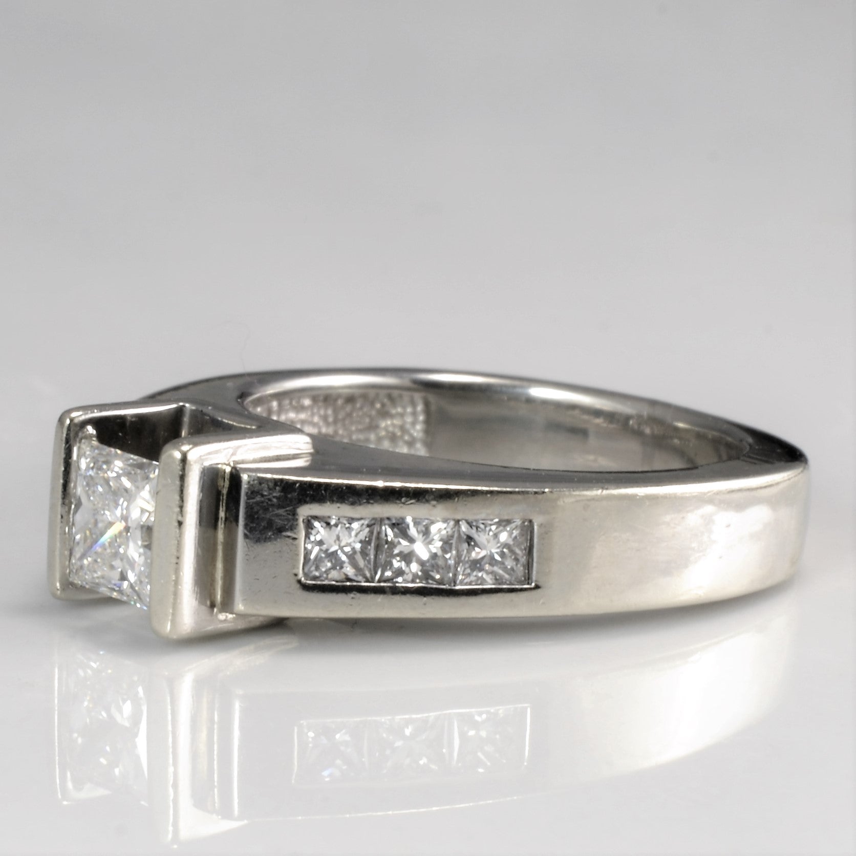 Semi Bezel Set Diamond Engagement Ring | 0.91 ctw, SZ 4.75 |