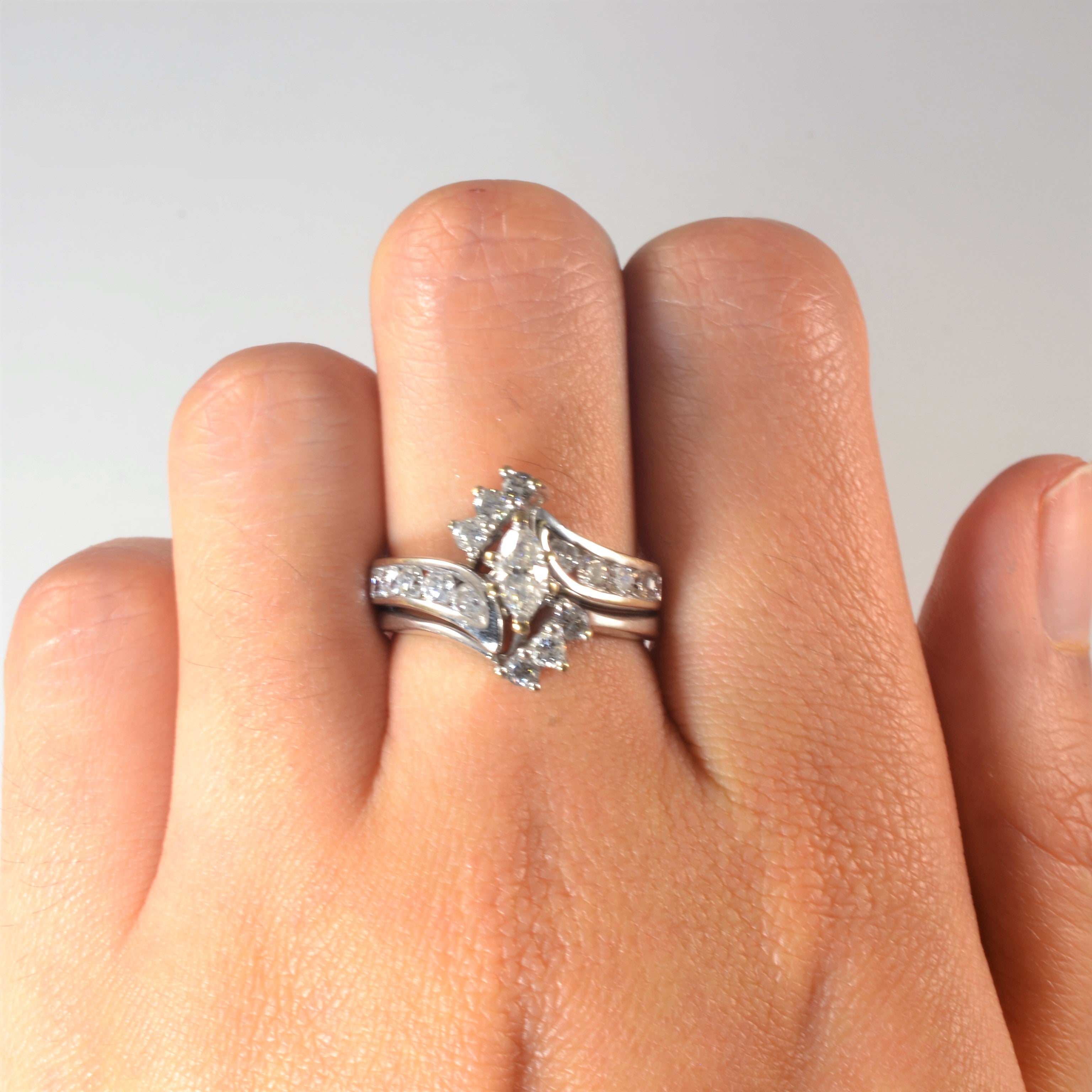 Marquise Engagement Ring & Jacket Set | 0.99ctw | SZ 6.75 |