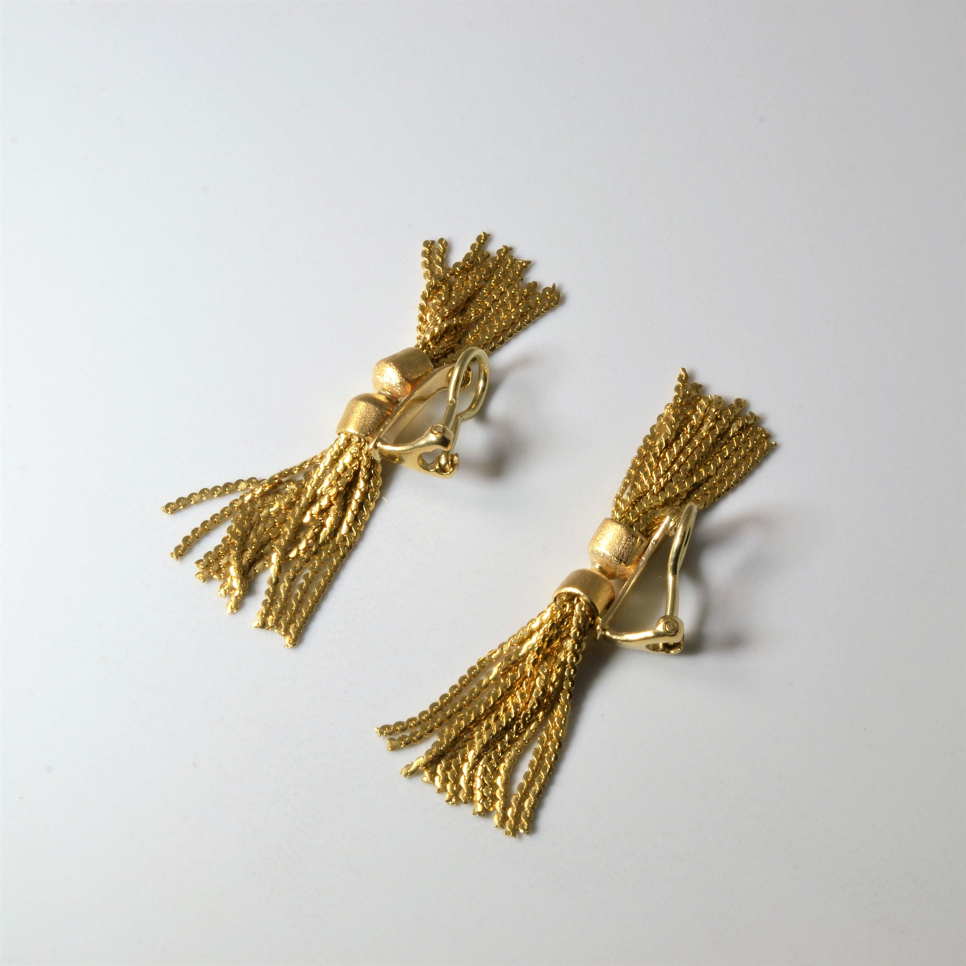 Multi Chain Dangle Clip Earrings