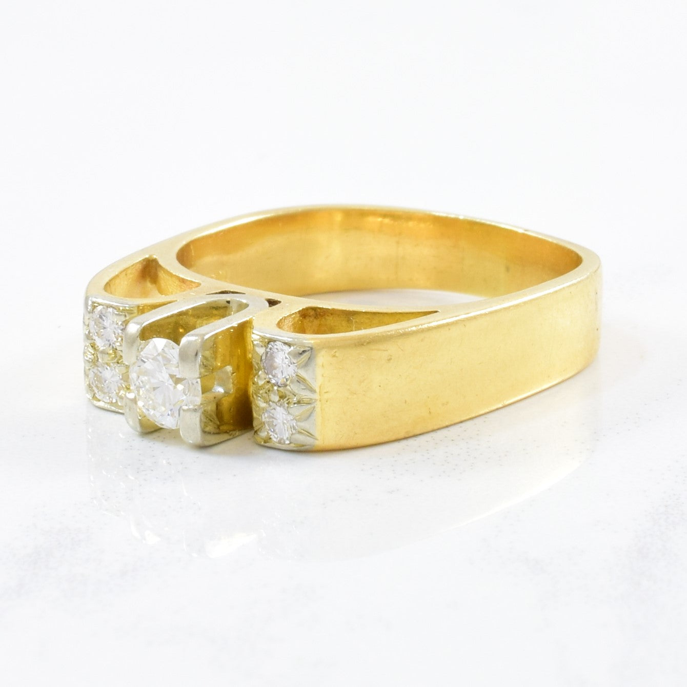 High Shoulder Diamond Engagement Ring | 0.37ctw | SZ 6.25 |