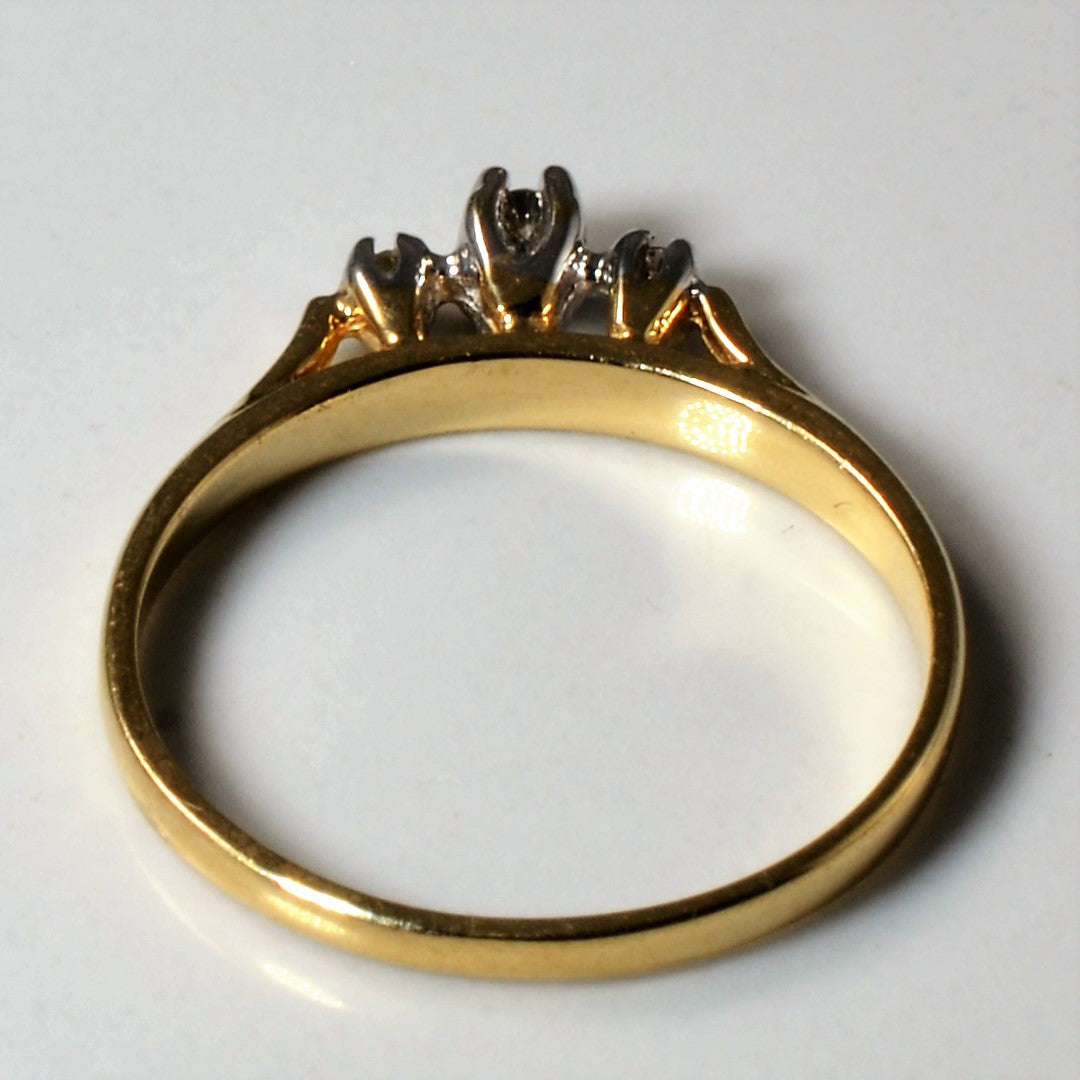 Bague trois diamants fine | 0,025 ct | Taille 6 |