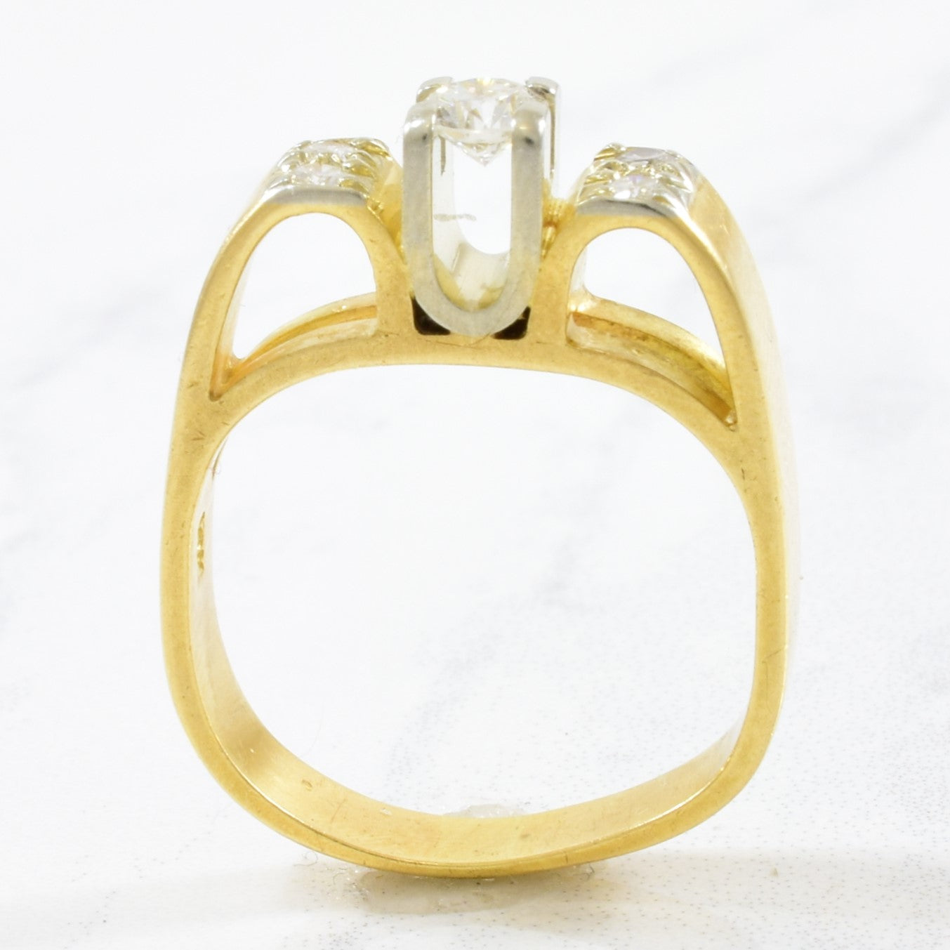 High Shoulder Diamond Engagement Ring | 0.37ctw | SZ 6.25 |