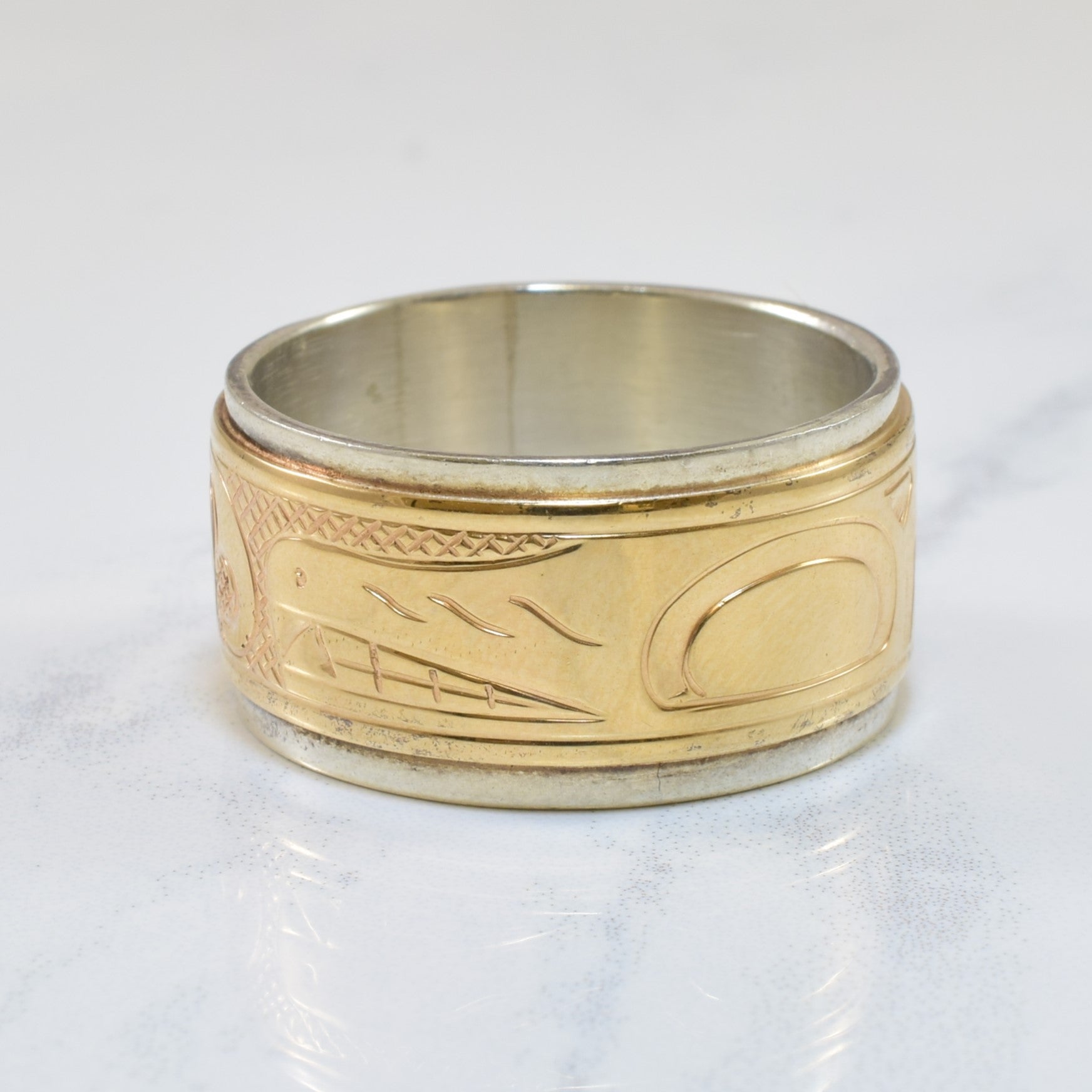 Two Tone Indigenous Art Ring | SZ 13 |