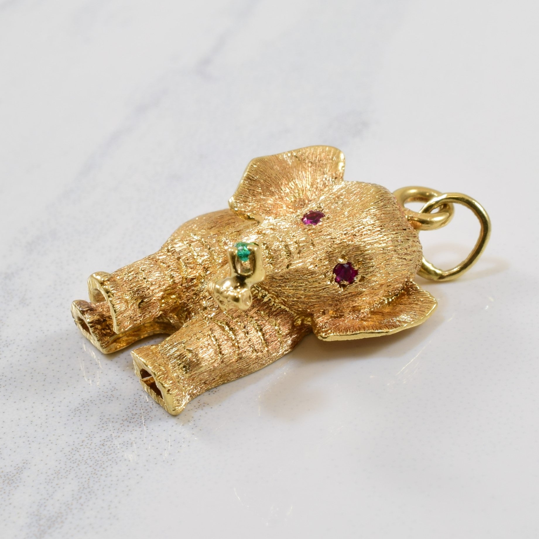 Synthetic Ruby Elephant Pendant | 0.03ctw |