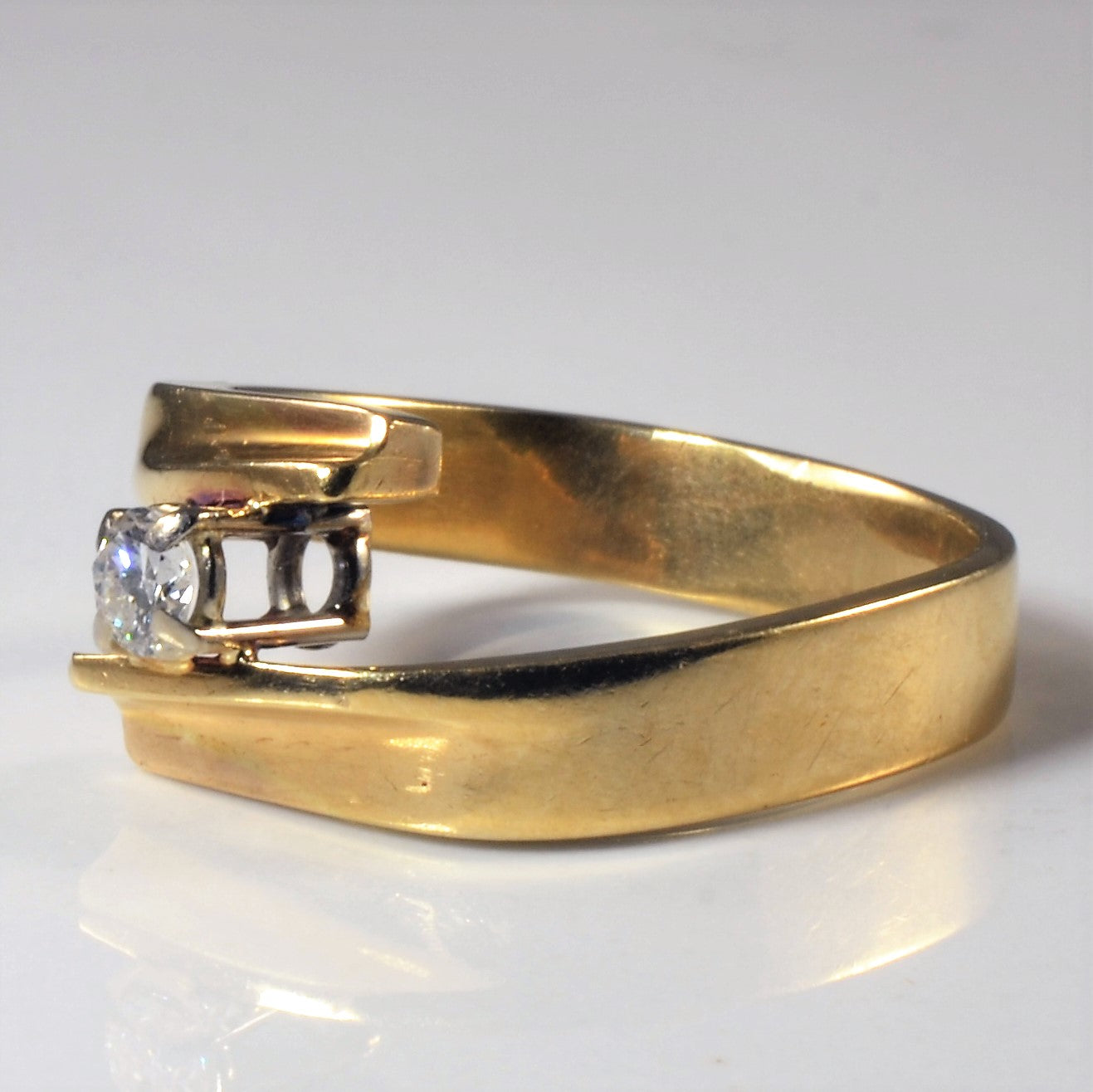 Old European Diamond Bypass Ring | 0.17ct | SZ 6 |