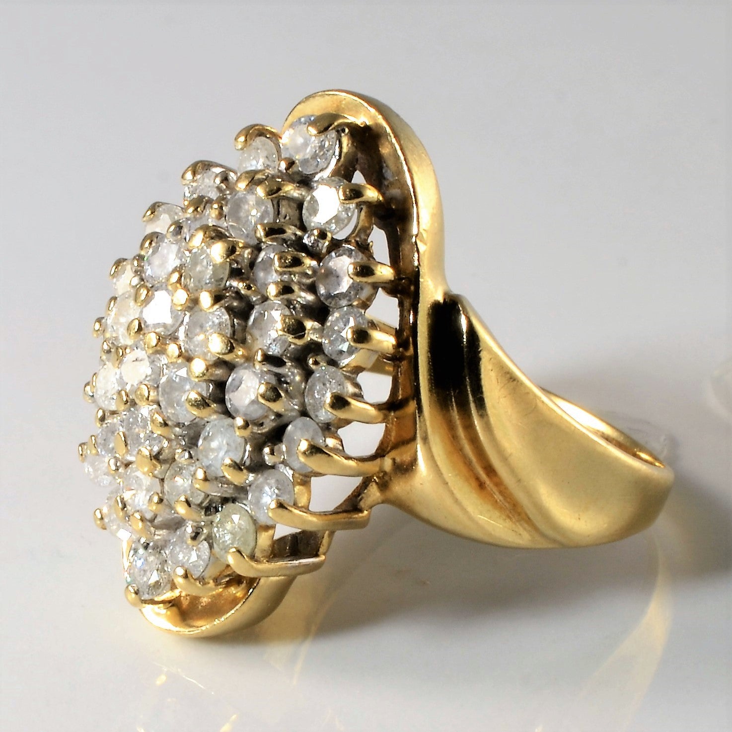 Marquise Shaped Diamond Bypass Cluster Ring | 2.00ctw | SZ 9.25 |